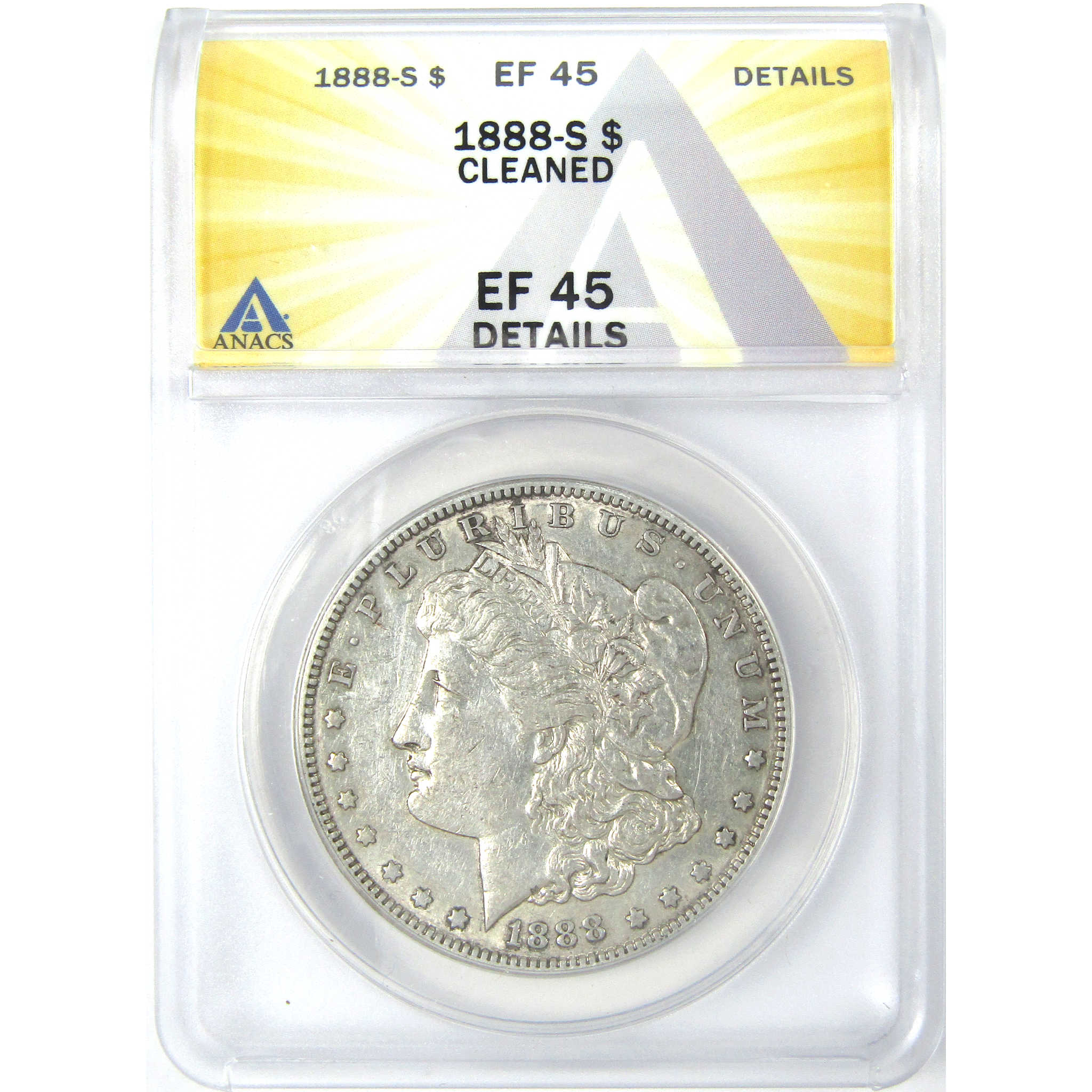 1888 S Morgan Dollar EF 45 Details ANACS Silver $1 Coin SKU:I16198 - Morgan coin - Morgan silver dollar - Morgan silver dollar for sale - Profile Coins &amp; Collectibles