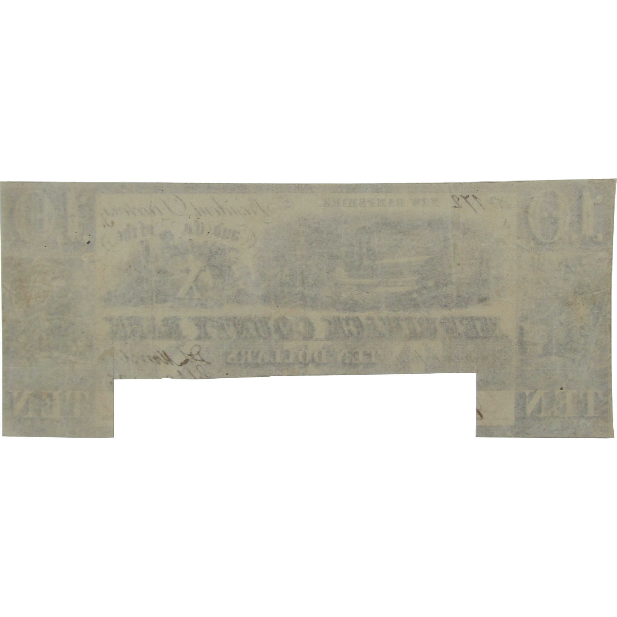 $10 Merrimack County Bank NH Obsolete Note Circulated Cut Canceled