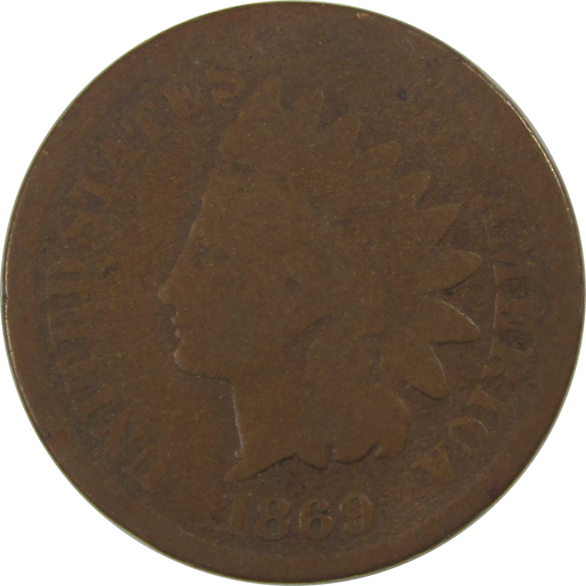 1869 Indian Head Cent G Good Penny 1c Coin SKU:CPC0572