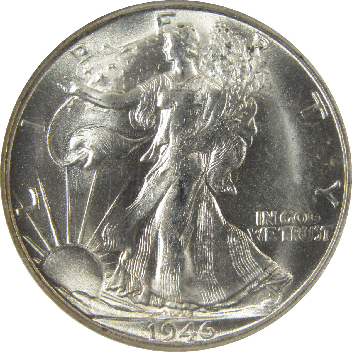 1946 S Liberty Walking Silver Half Dollar MS 64 NGC Coin SKU:CP1674