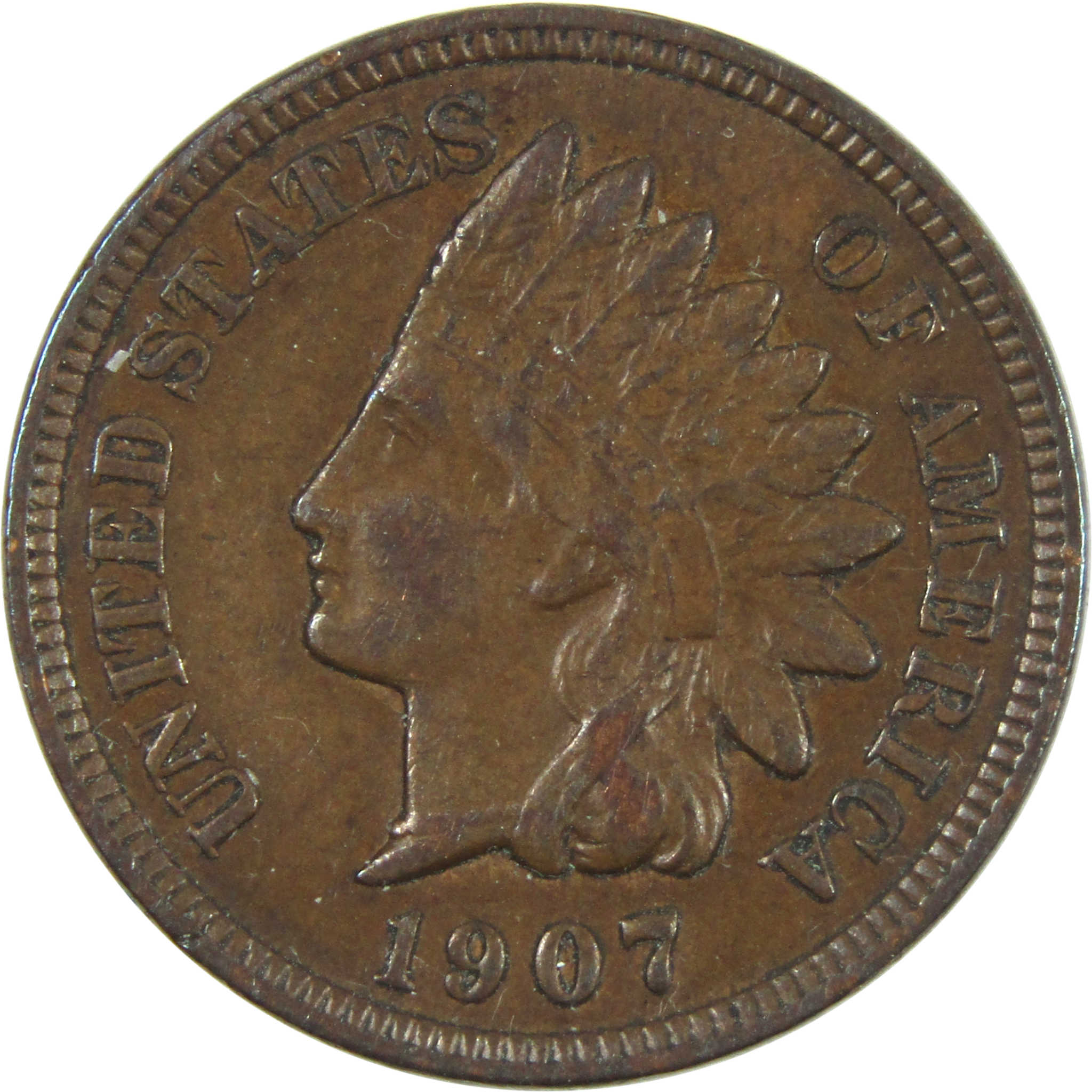 1907 Indian Head Cent XF EF Extremely Fine Penny 1c Coin SKU:I14677