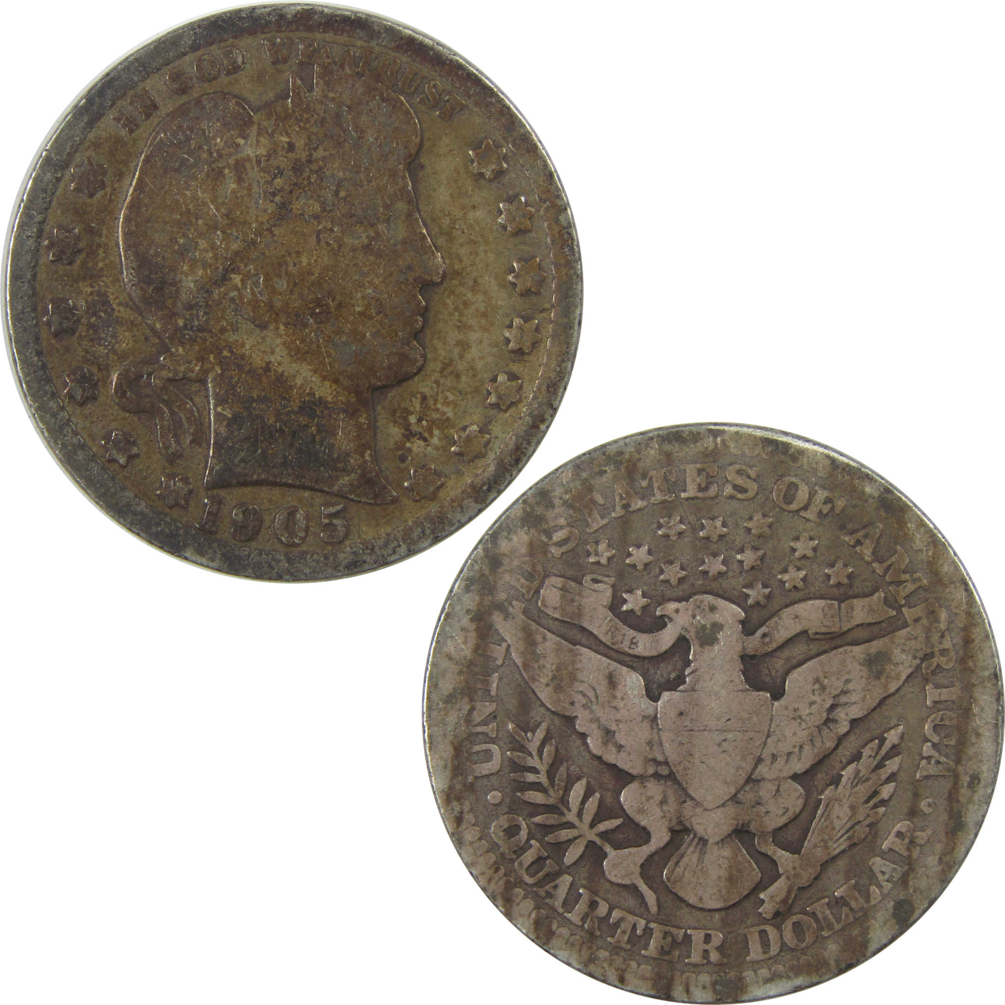 1905 Barber Quarter AG About Good Silver 25c Coin SKU:I21797