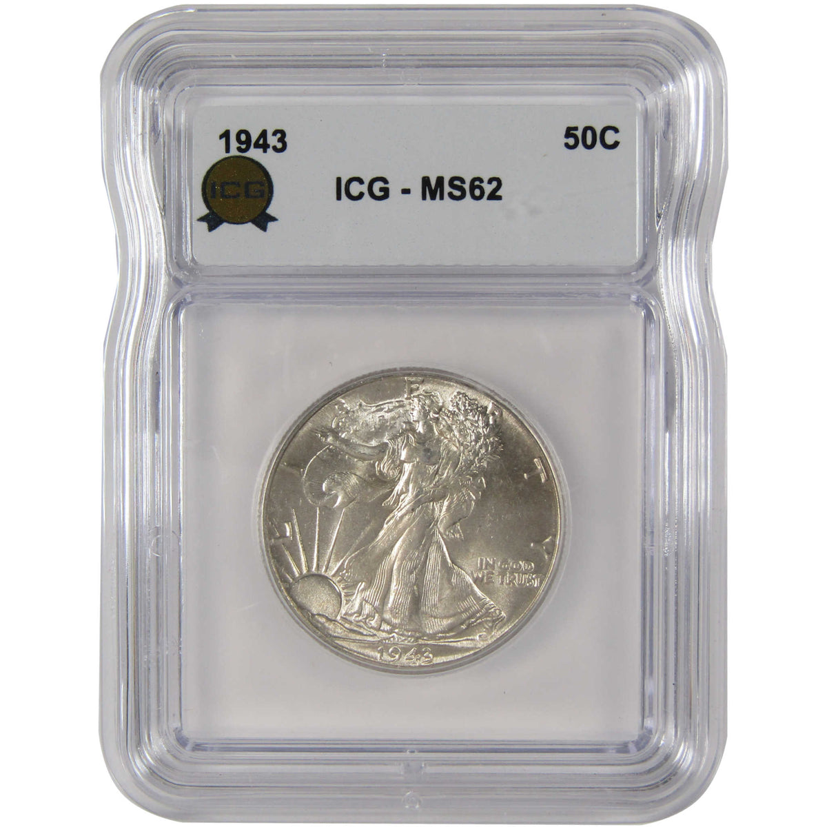 1943 Liberty Walking Silver Half Dollar MS 62 ICG 50c Coin SKU:I29172