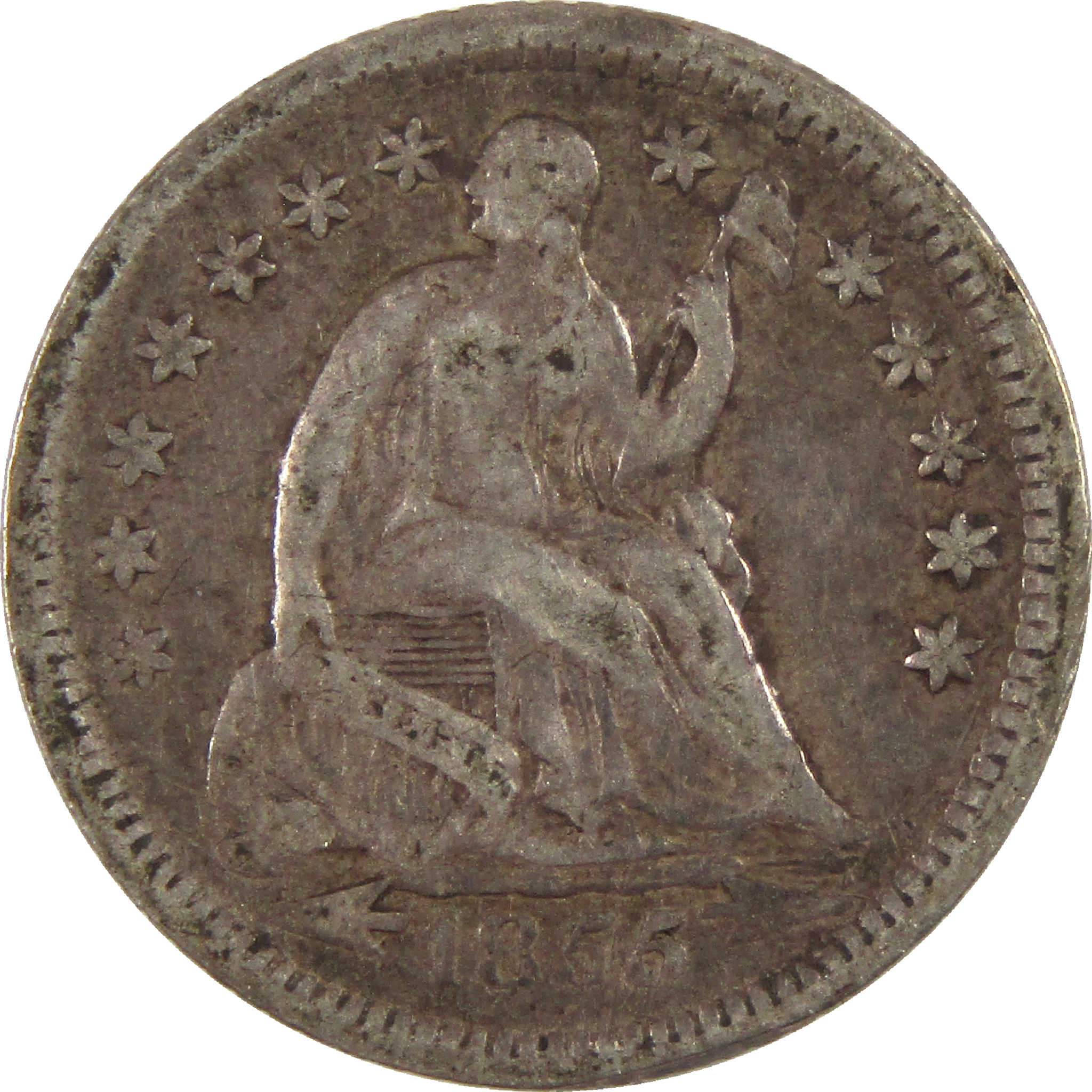 1855 O Seated Liberty Half Dime VF Very Fine Silver 5c Coin SKU:I11539