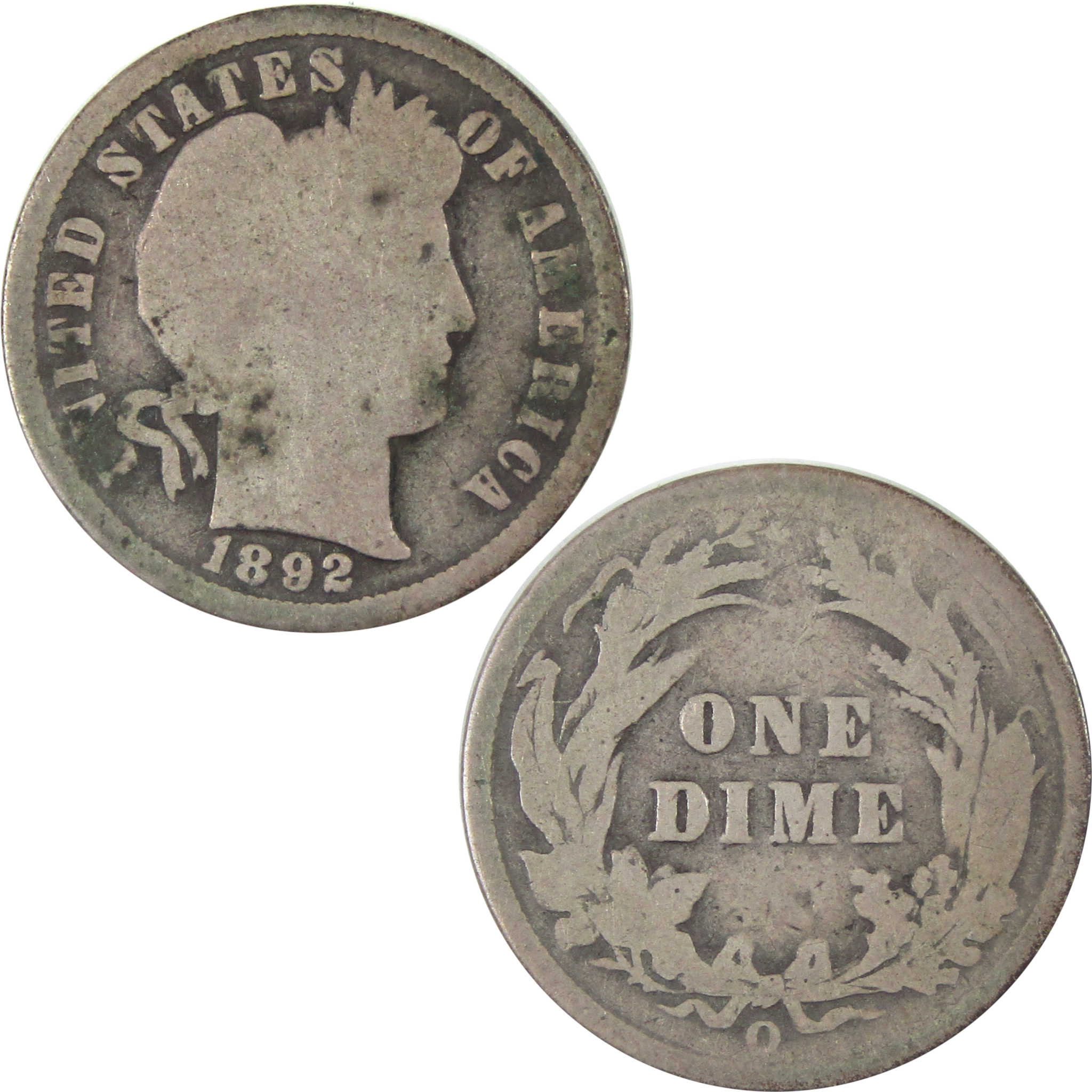 1892 O Barber Dime AG About Good Silver 10c Coin SKU:I15154