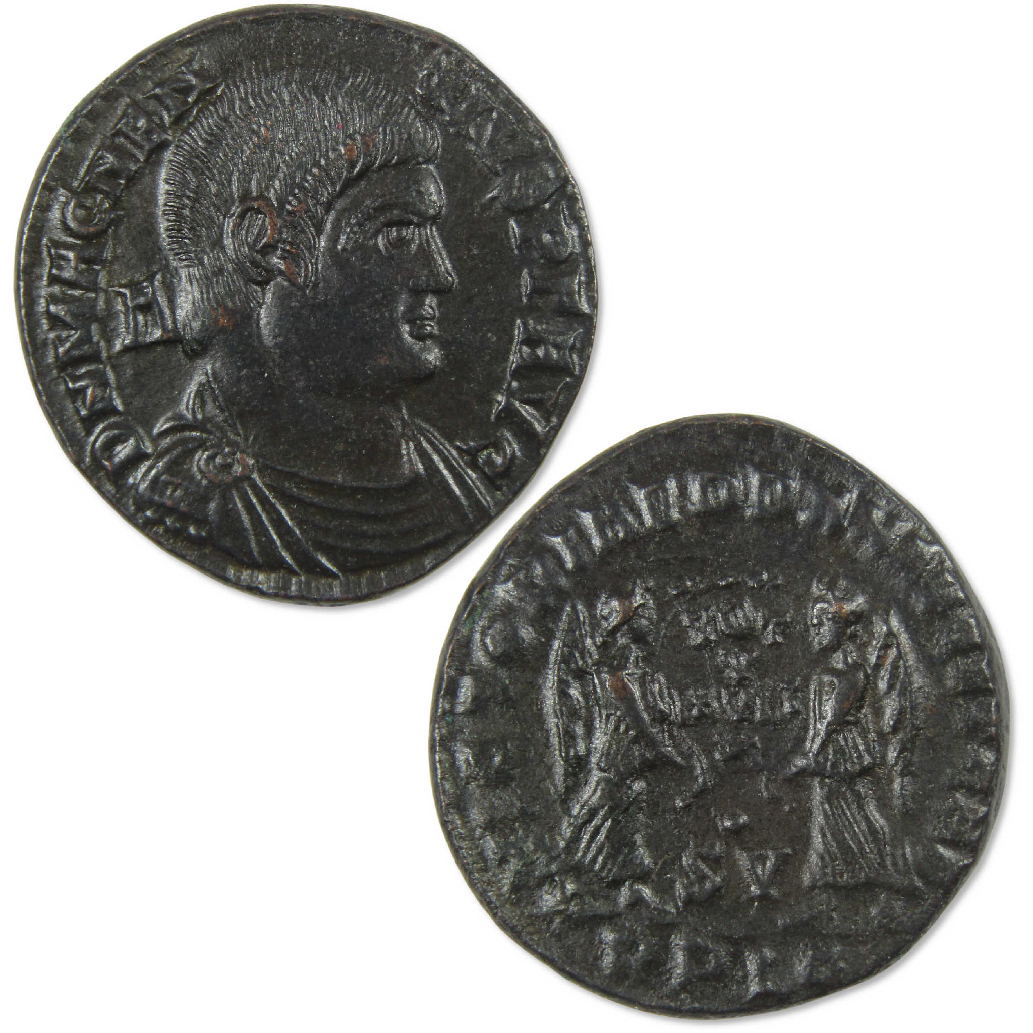 350-353 AD Magnentius Roman Empire Centenionalis Victory XF Ancient