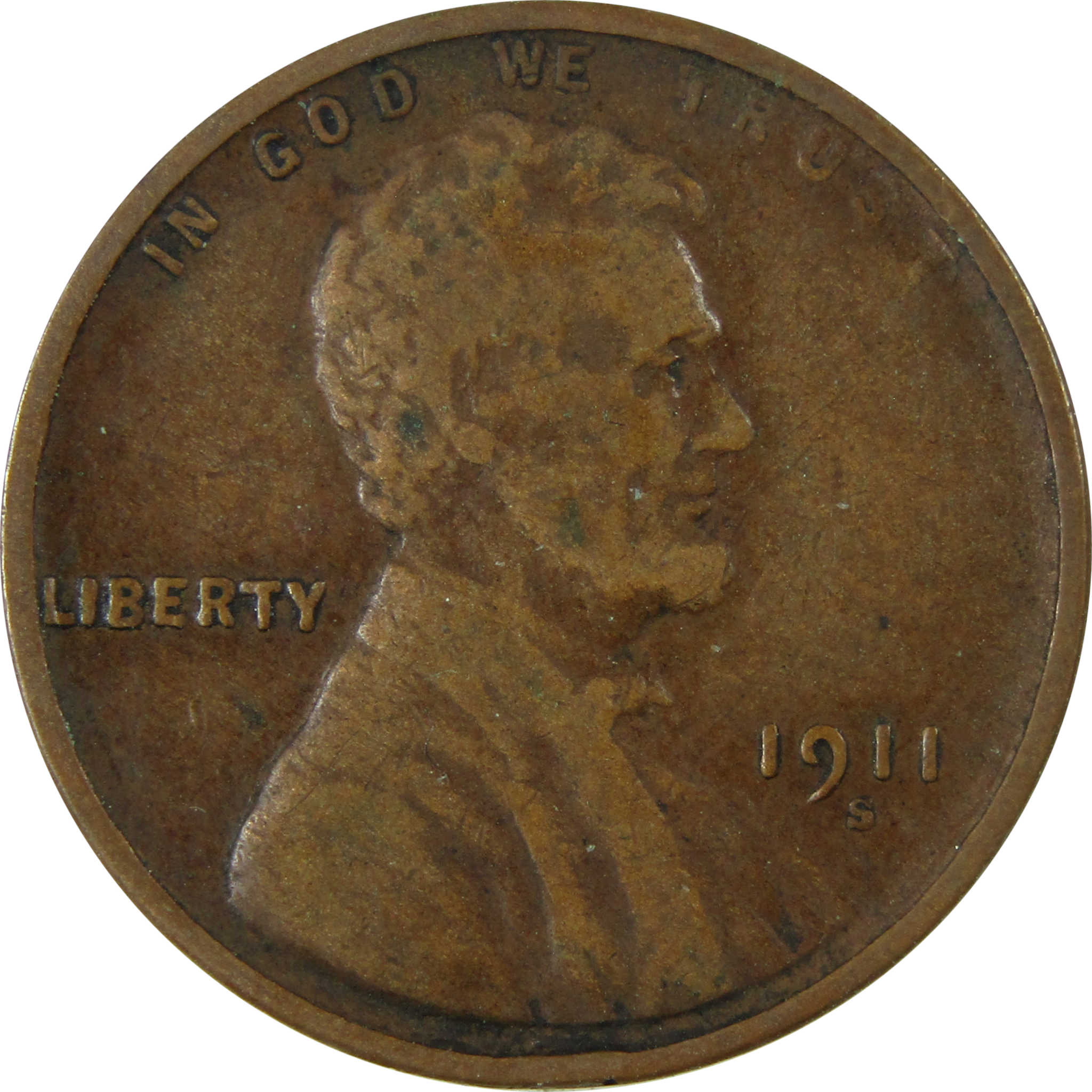 1911 S Lincoln Wheat 1c VF Very Fine Lamination Mint Error SKU:I26382