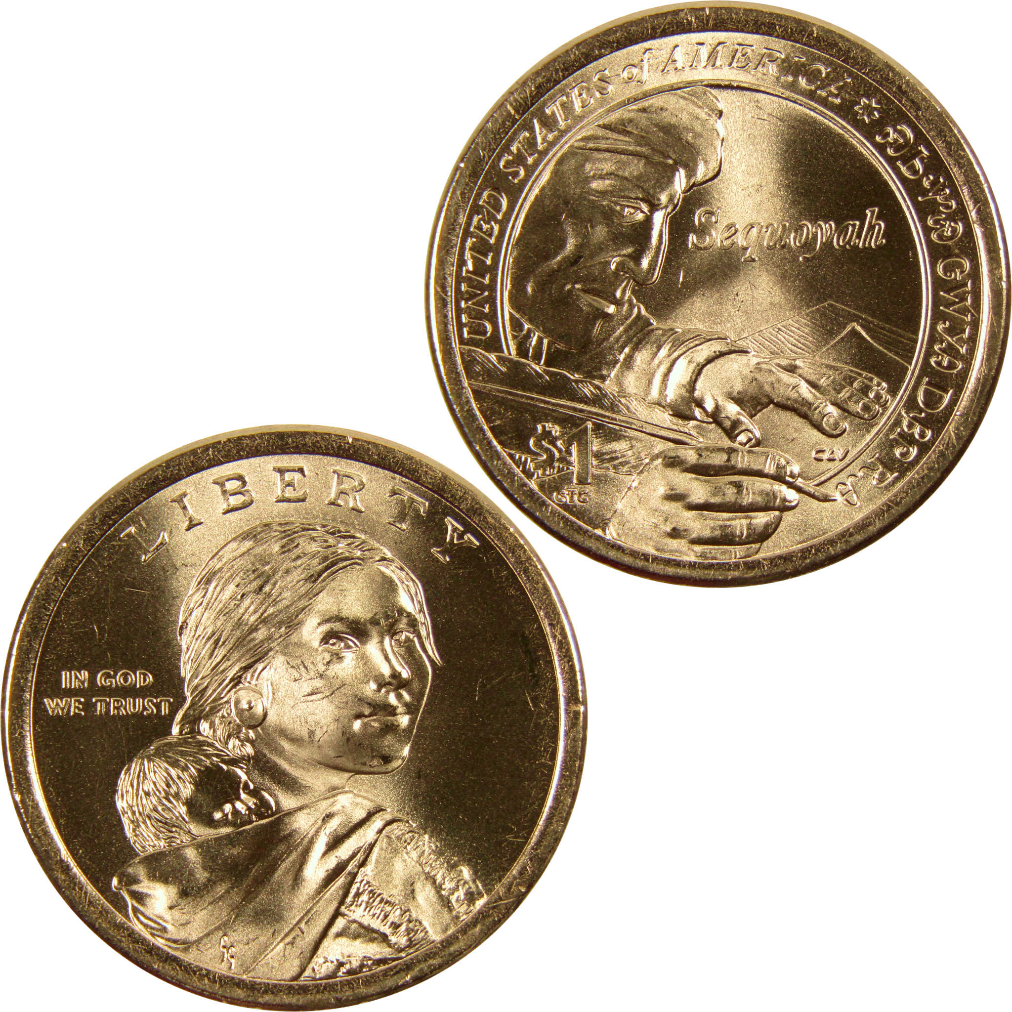 2017 P Sequoyah Native American Dollar BU Uncirculated $1 Coin