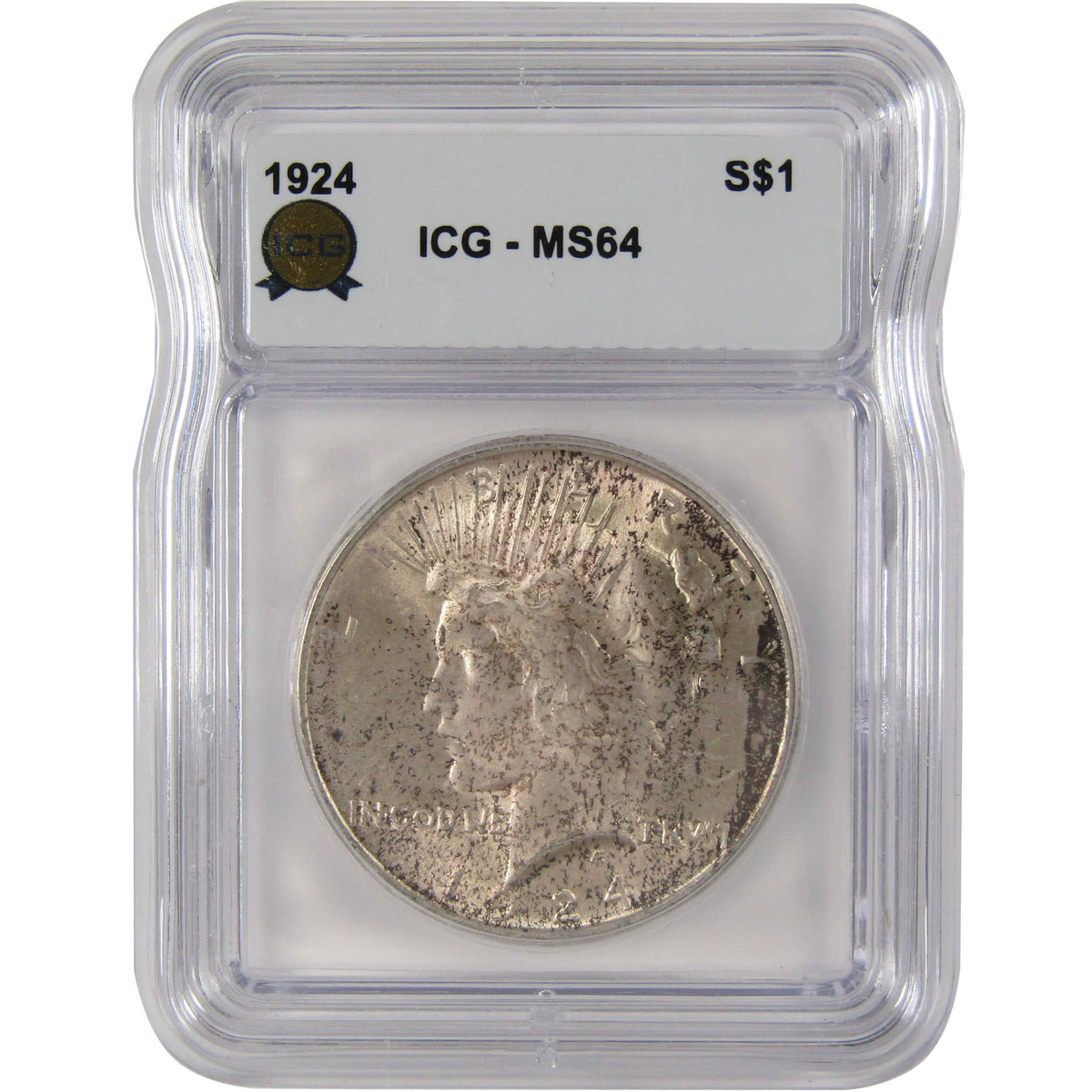 1924 Peace Silver Dollar MS 64 ICG Uncirculated $1 Coin SKU:I29174
