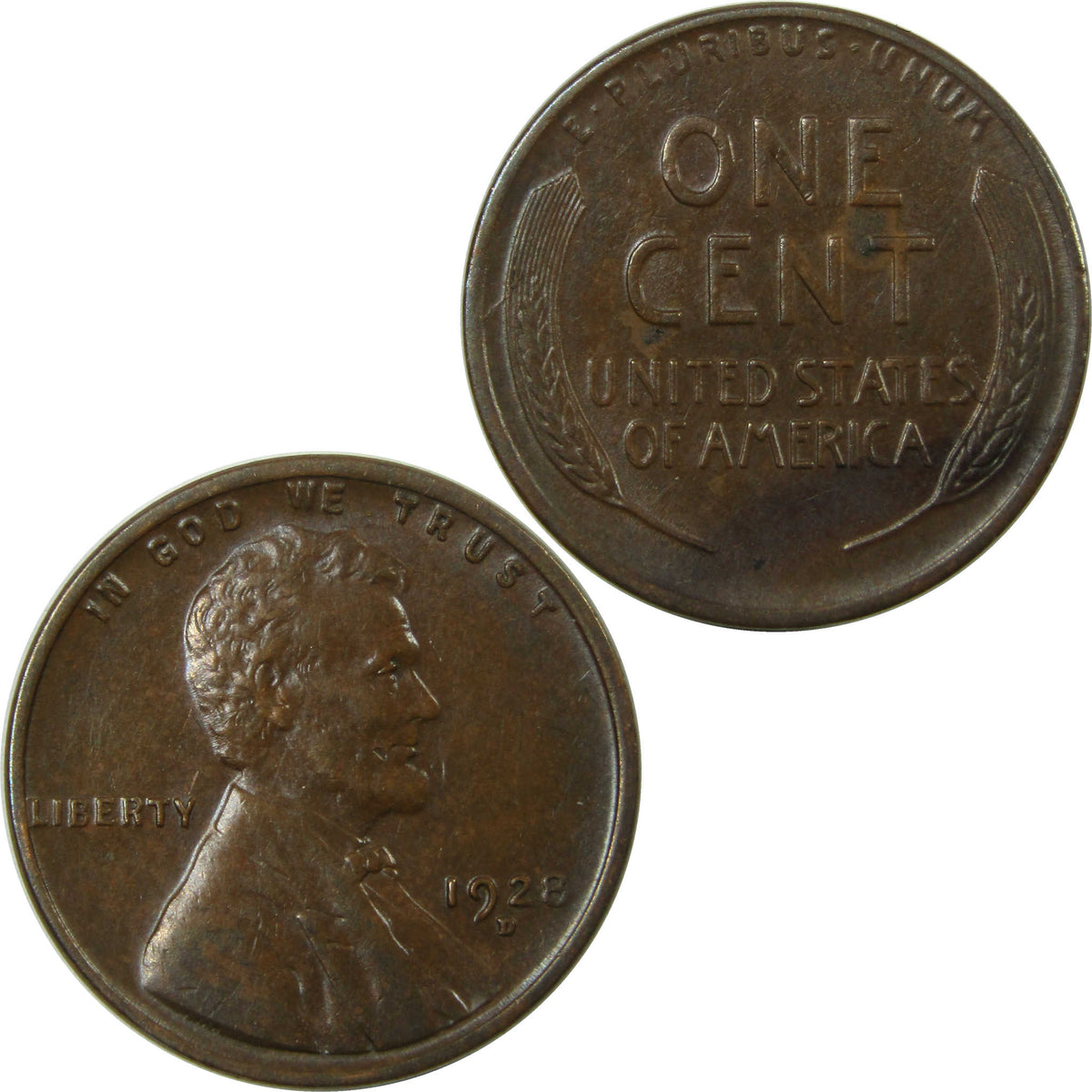 1928 D Lincoln Wheat Cent XF EF Extremely Fine 1c Coin SKU:I27315
