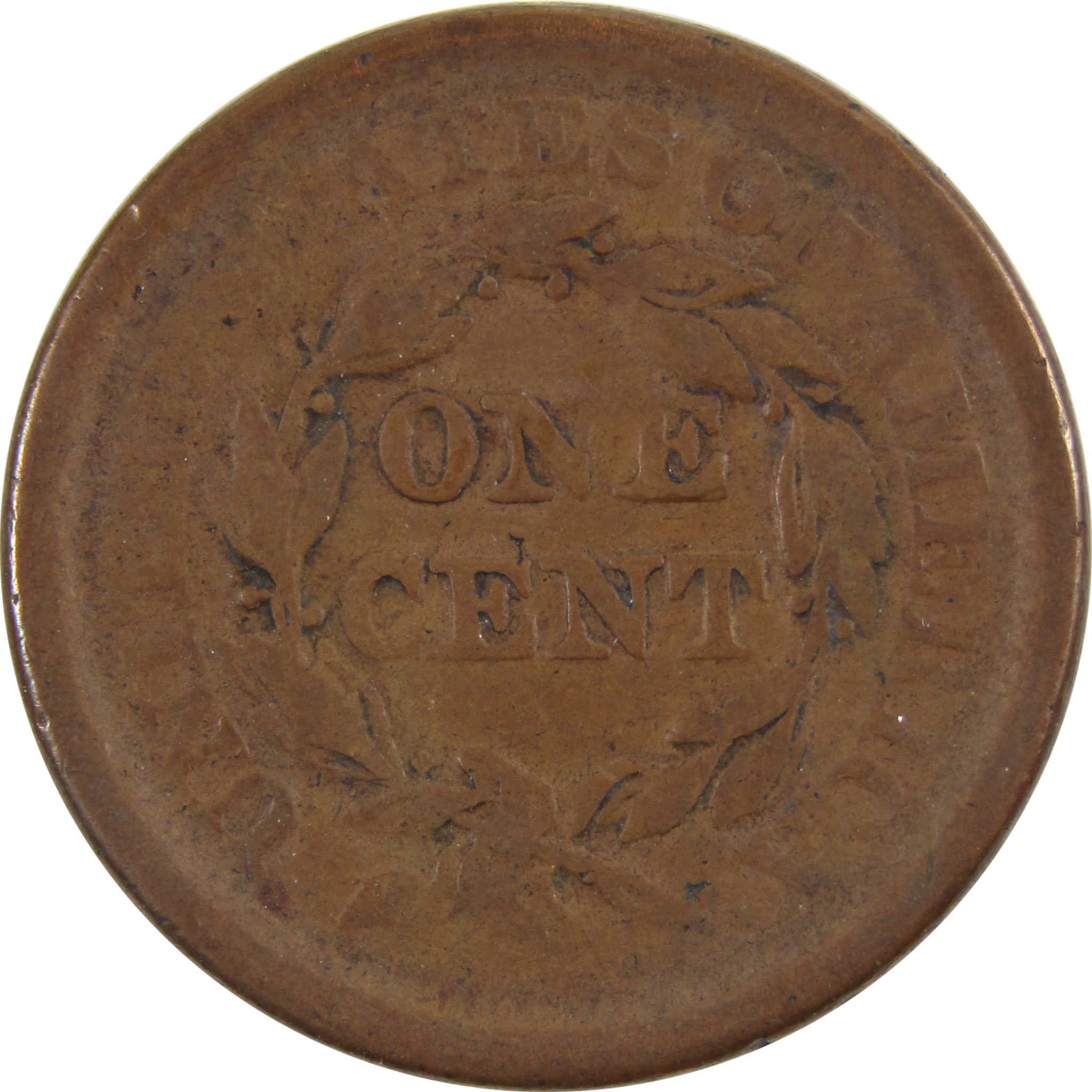 1853 Braided Hair Large Cent F Fine Copper Penny 1c Coin SKU:I8205