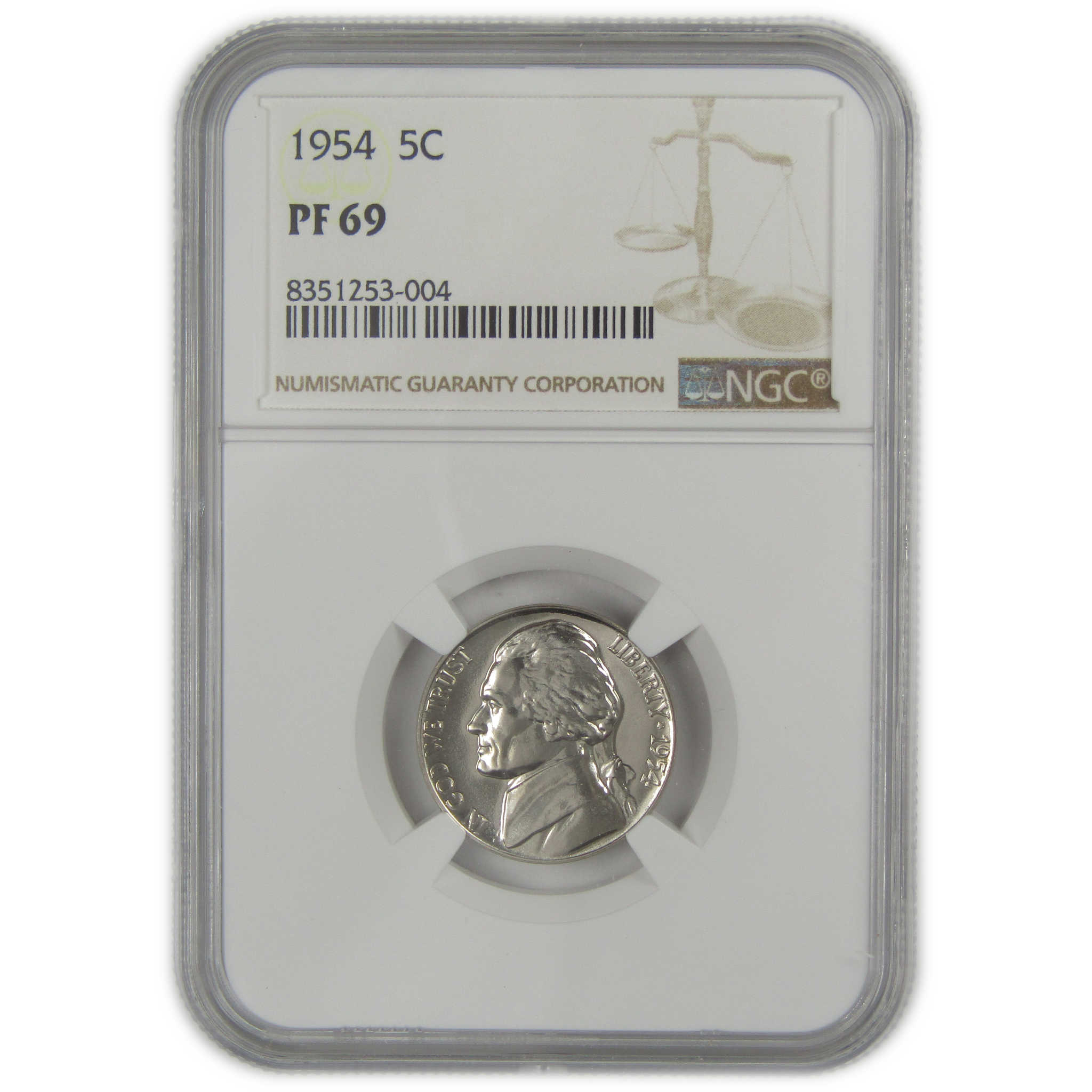 1954 Jefferson Nickel PF 69 NGC Proof 5c Coin SKU:I20632