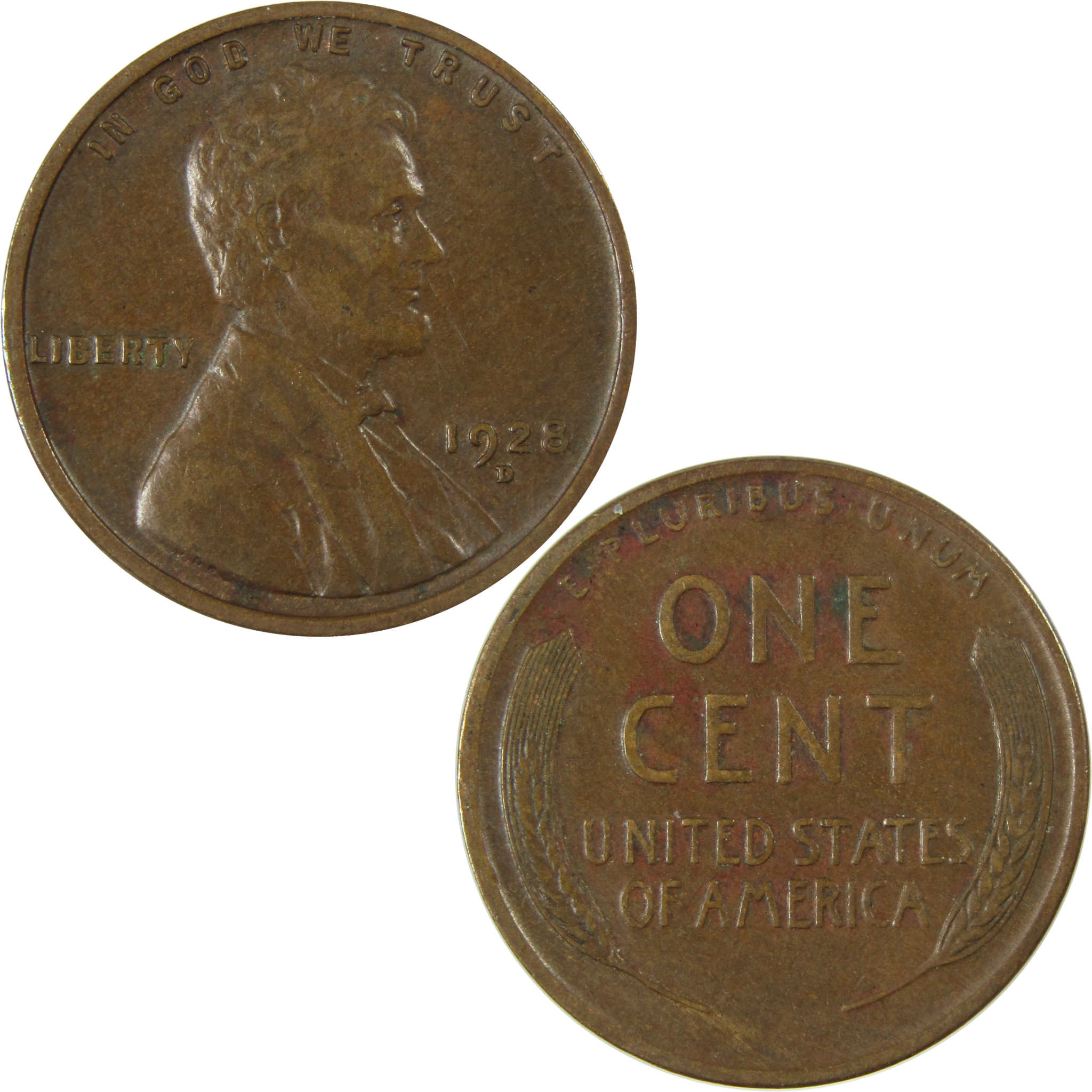 1928 D Lincoln Wheat Cent XF EF Extremely Fine 1c Coin SKU:I27317