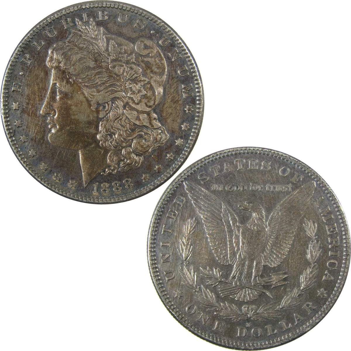 1888 S Morgan Silver Dollar AU About Uncirculated Details SKU:I26061 - Morgan coin - Morgan silver dollar - Morgan silver dollar for sale - Profile Coins &amp; Collectibles