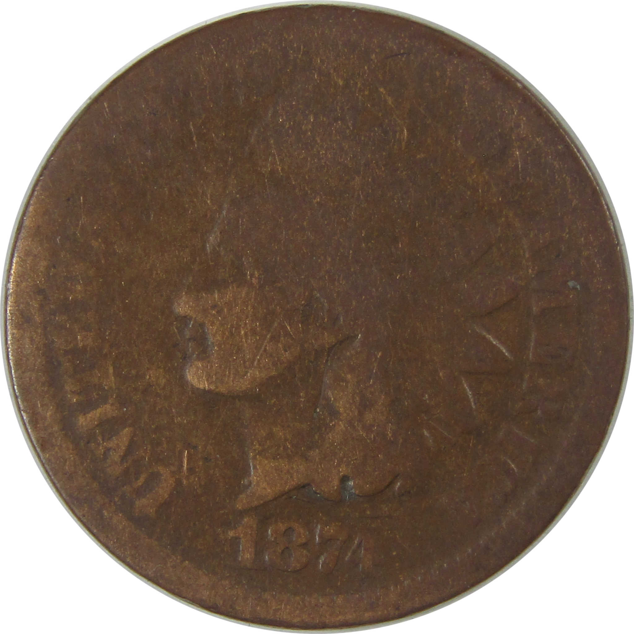 1874 Indian Head Cent G Good Penny 1c Coin SKU:CP19