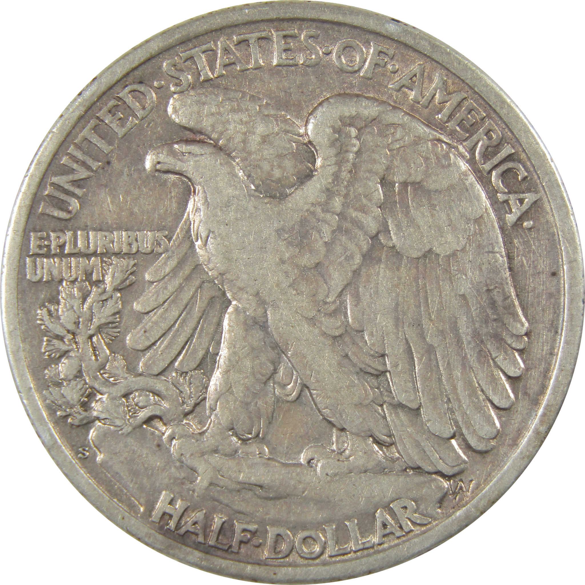 1917 S Reverse Liberty Walking Silver 50c F Fine Details SKU:I24124