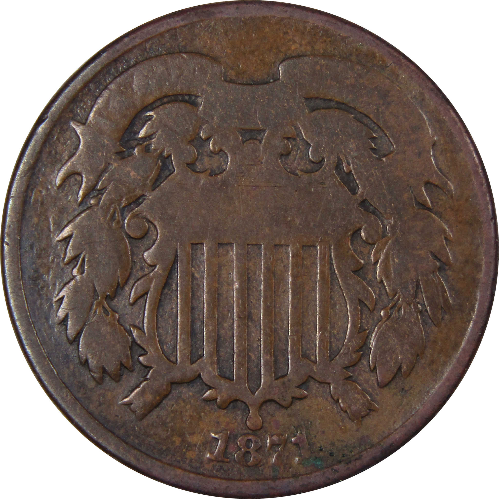 1871 Two Cent Piece AG About Good 2c US Type Coin SKU:IPC8086