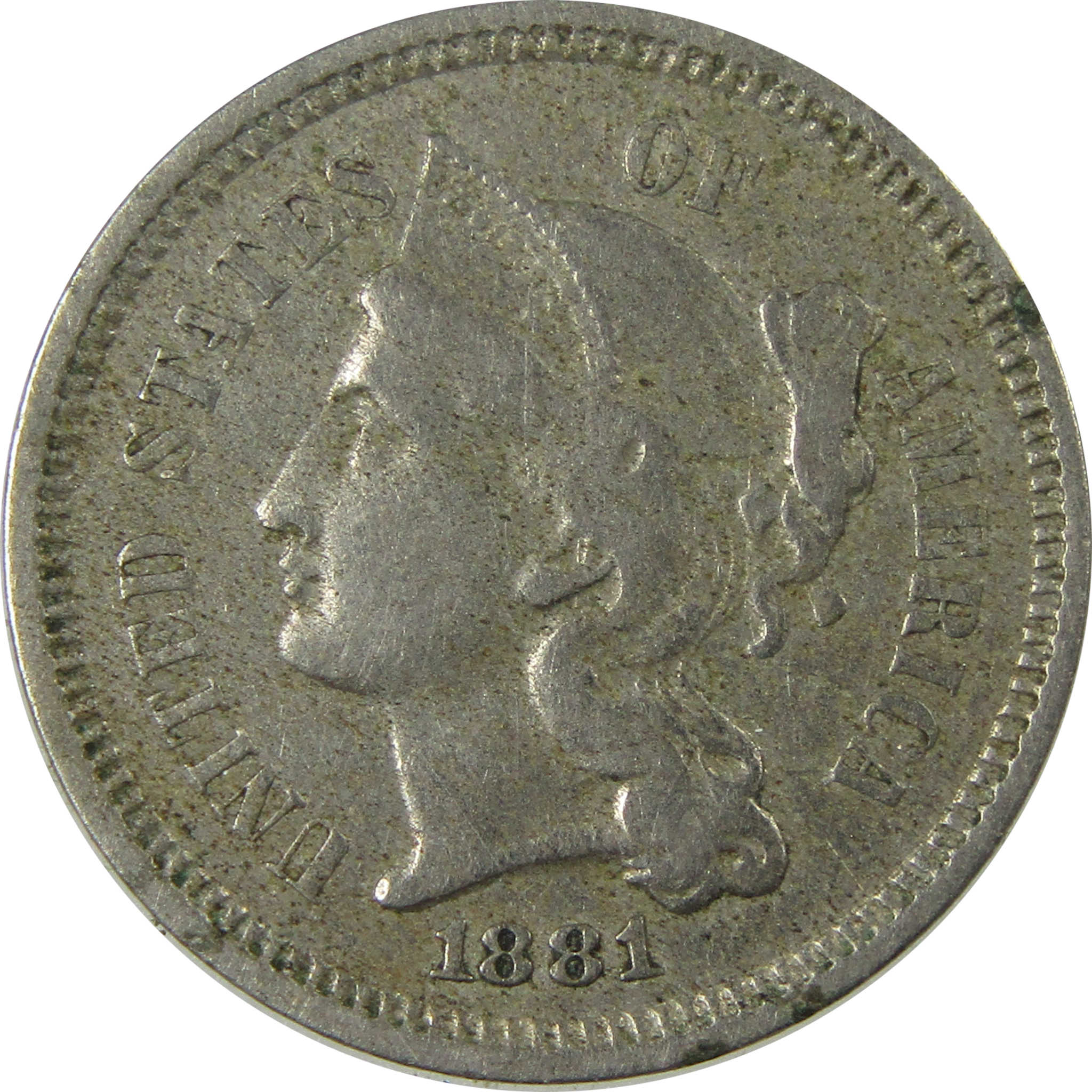 1881 Nickel Three Cent Piece XF EF Extremely Fine Details SKU:I25905