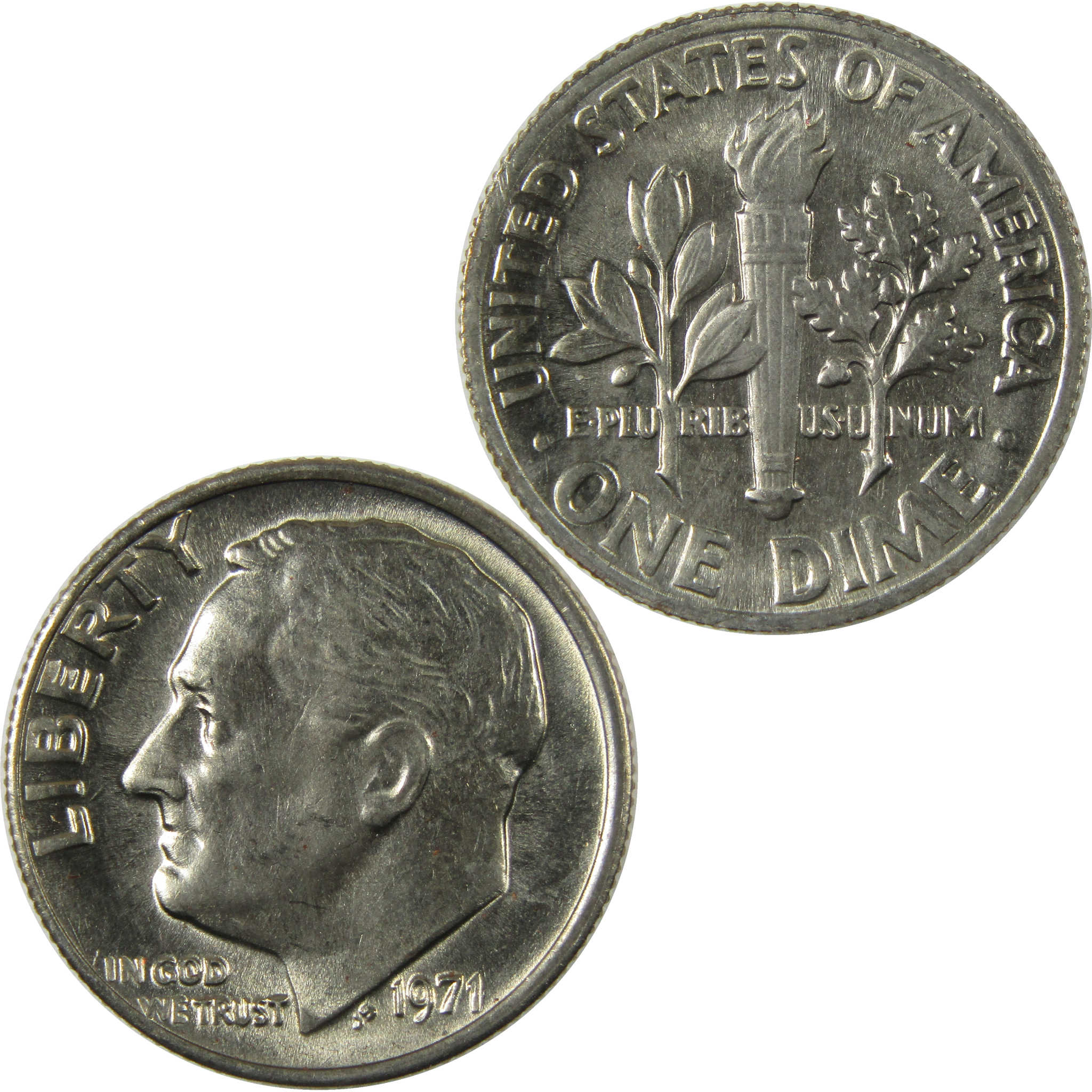 1971 Roosevelt Clad Dime Uncirculated Mint State 10c Coin Collectible