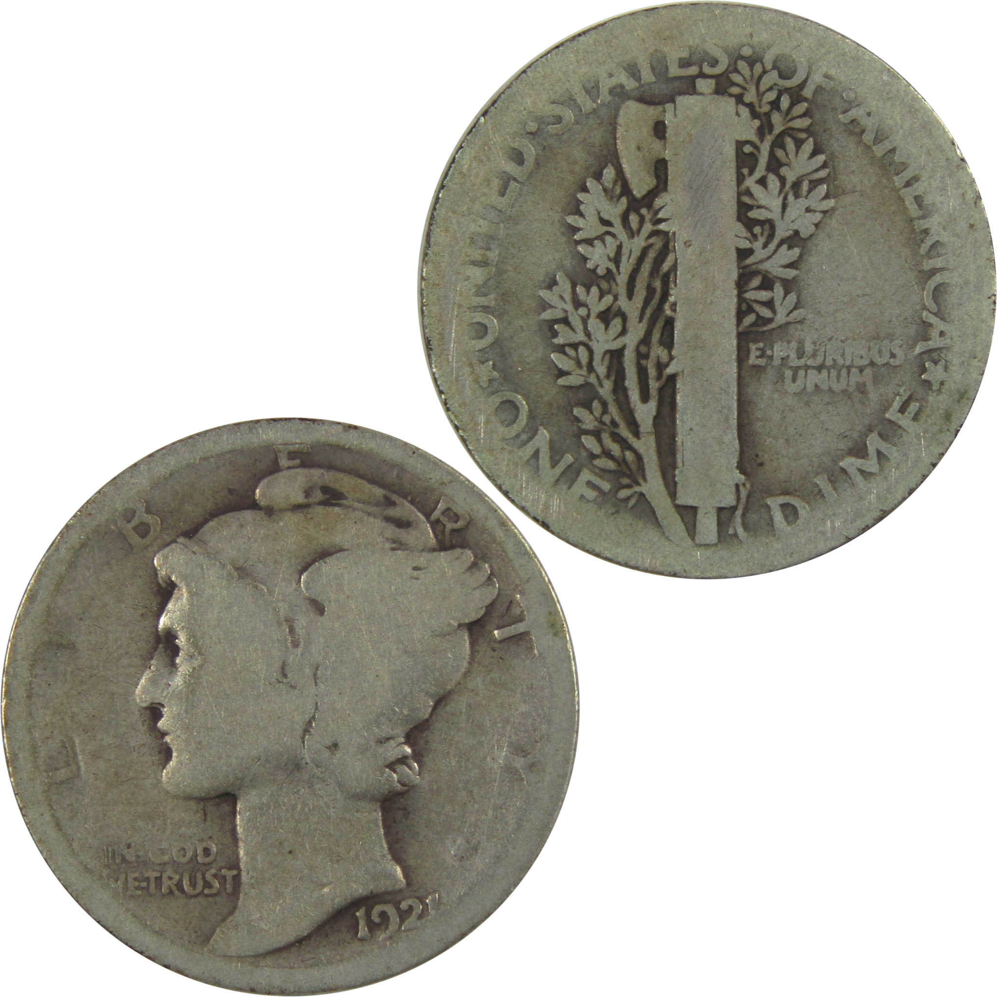 1921 Mercury Dime G Good Silver 10c Coin SKU:CPC0700