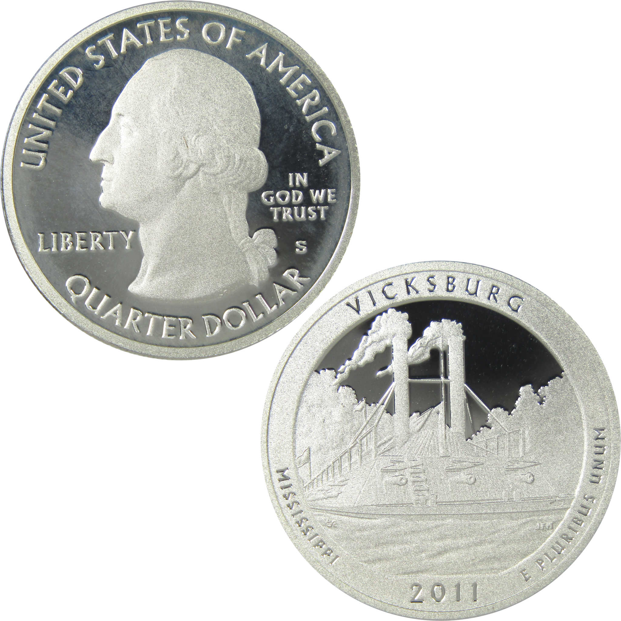 2011 S Vicksburg National Military Park Quarter Choice Proof Silver