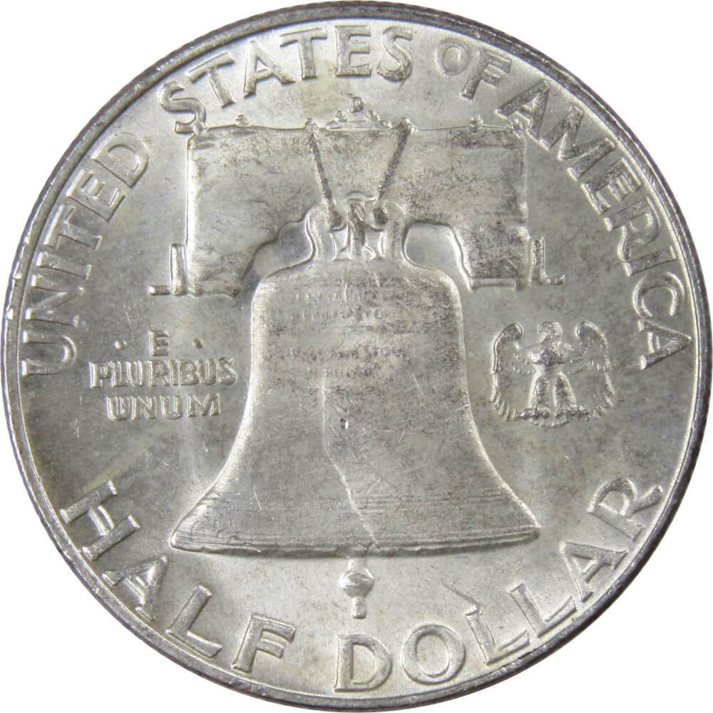 1953 D Franklin Half Dollar AU About Uncirculated Silver 50c Coin