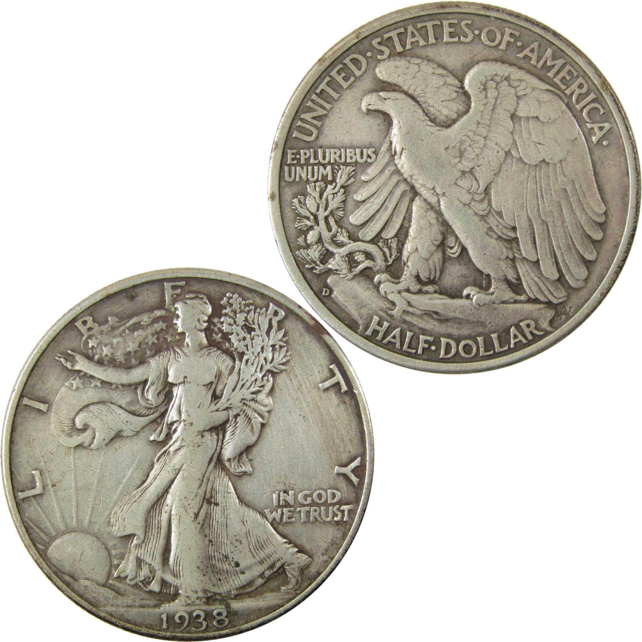 1938 D Liberty Walking Silver 50c VF Very Fine Details SKU:CP1459
