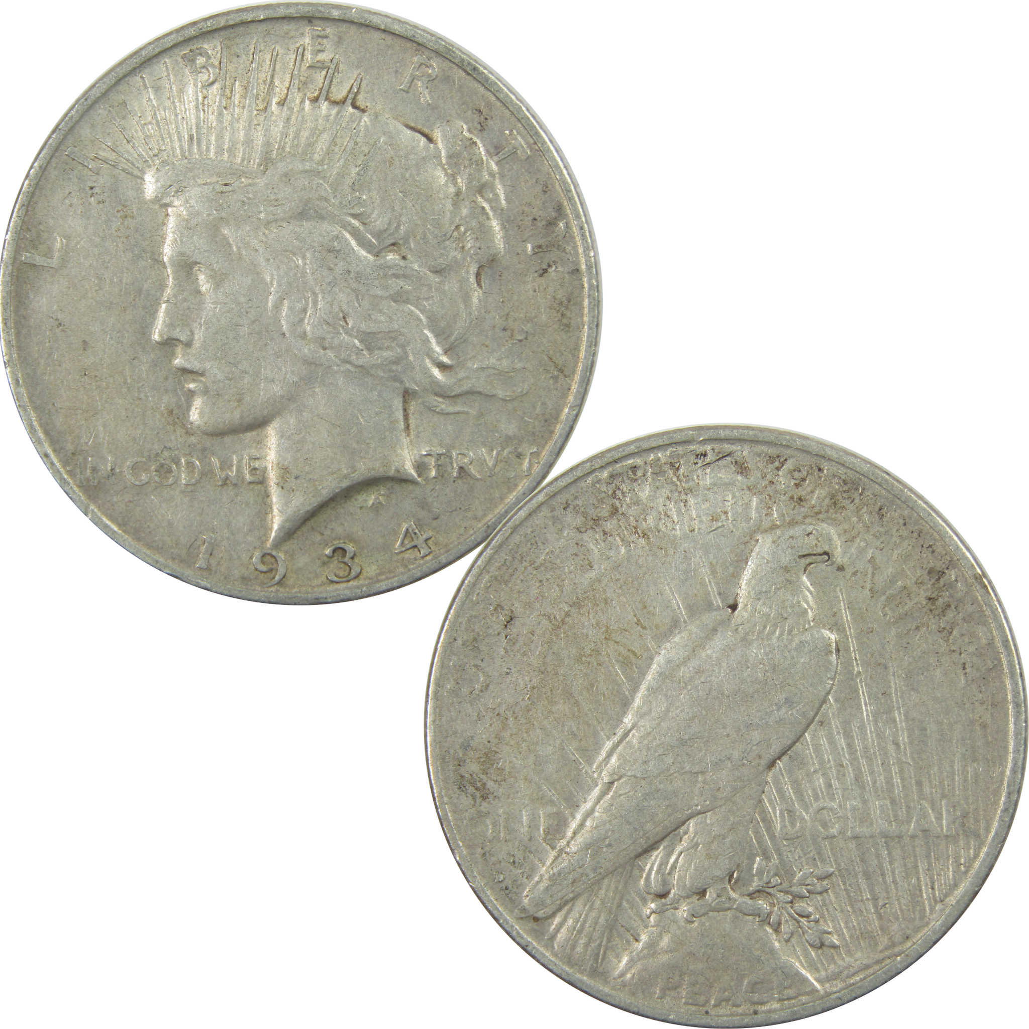 1934 D Peace Dollar XF EF Extremely Fine Silver $1 Coin SKU:I15465