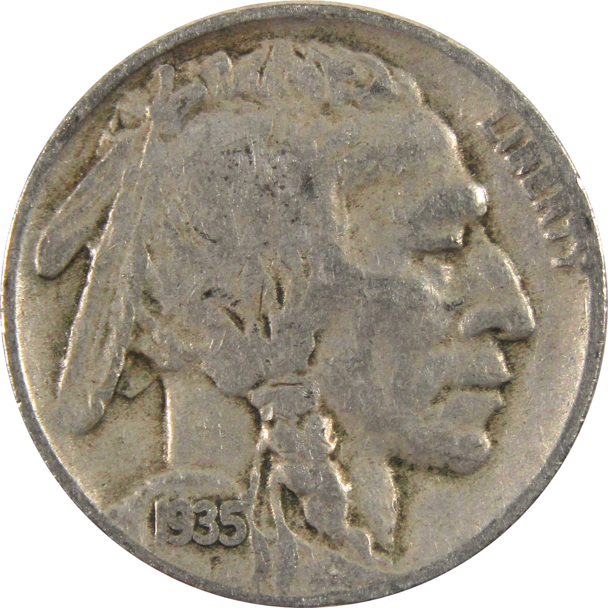 1935 S Indian Head Buffalo Nickel AG About Good 5c Coin