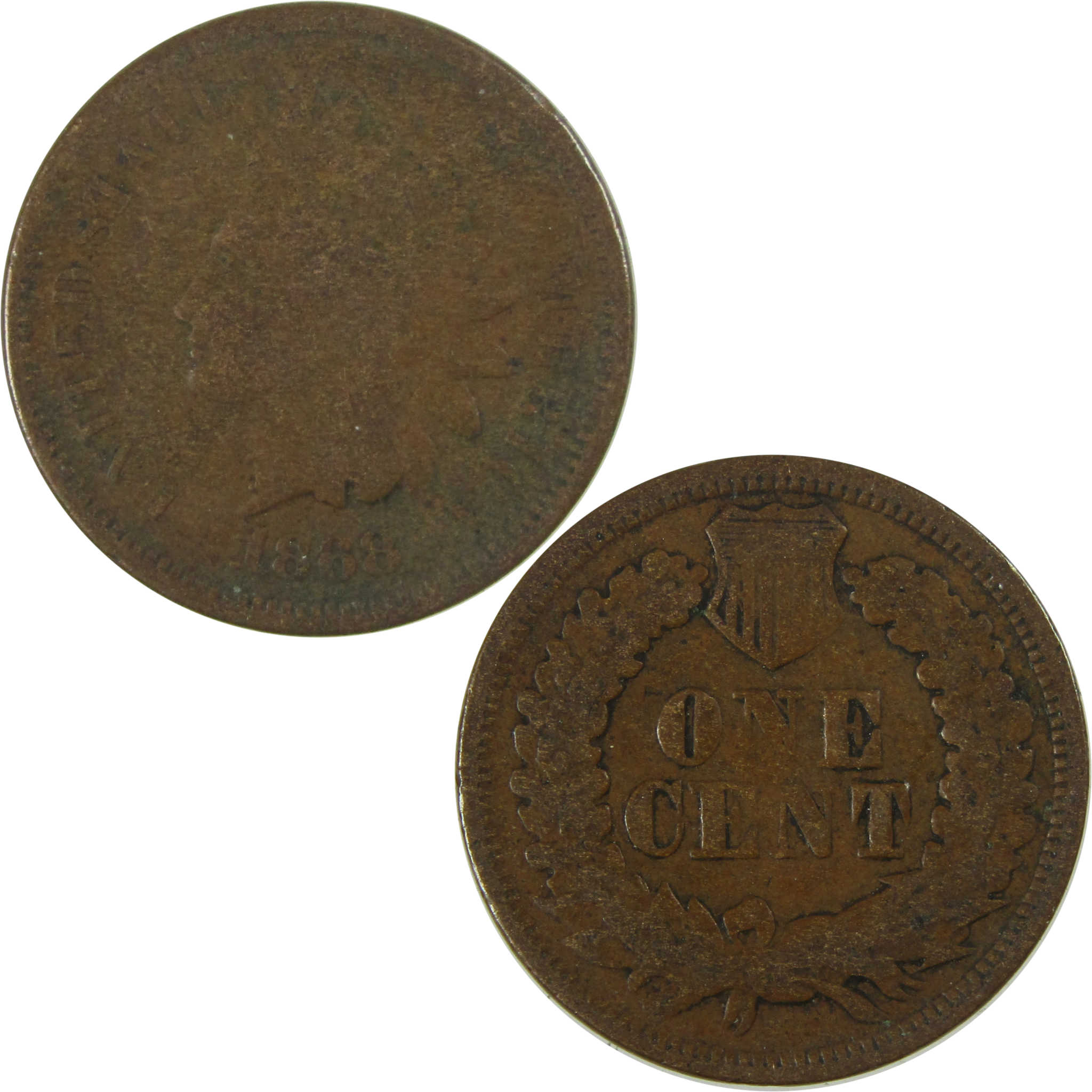 1868 Indian Head Cent G Good Details Penny 1c Coin SKU:I27452