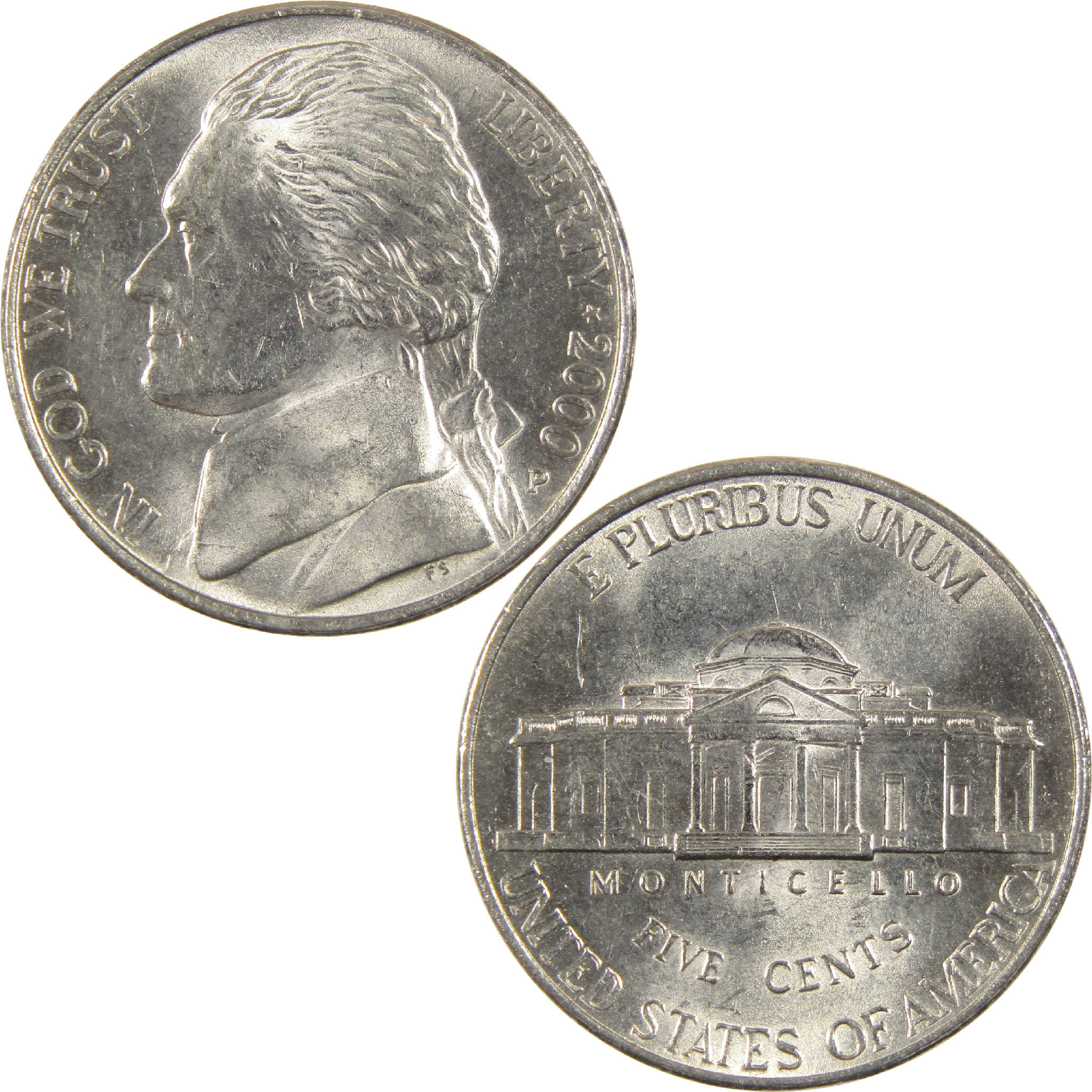 2000 P Jefferson Nickel Uncirculated 5c Coin