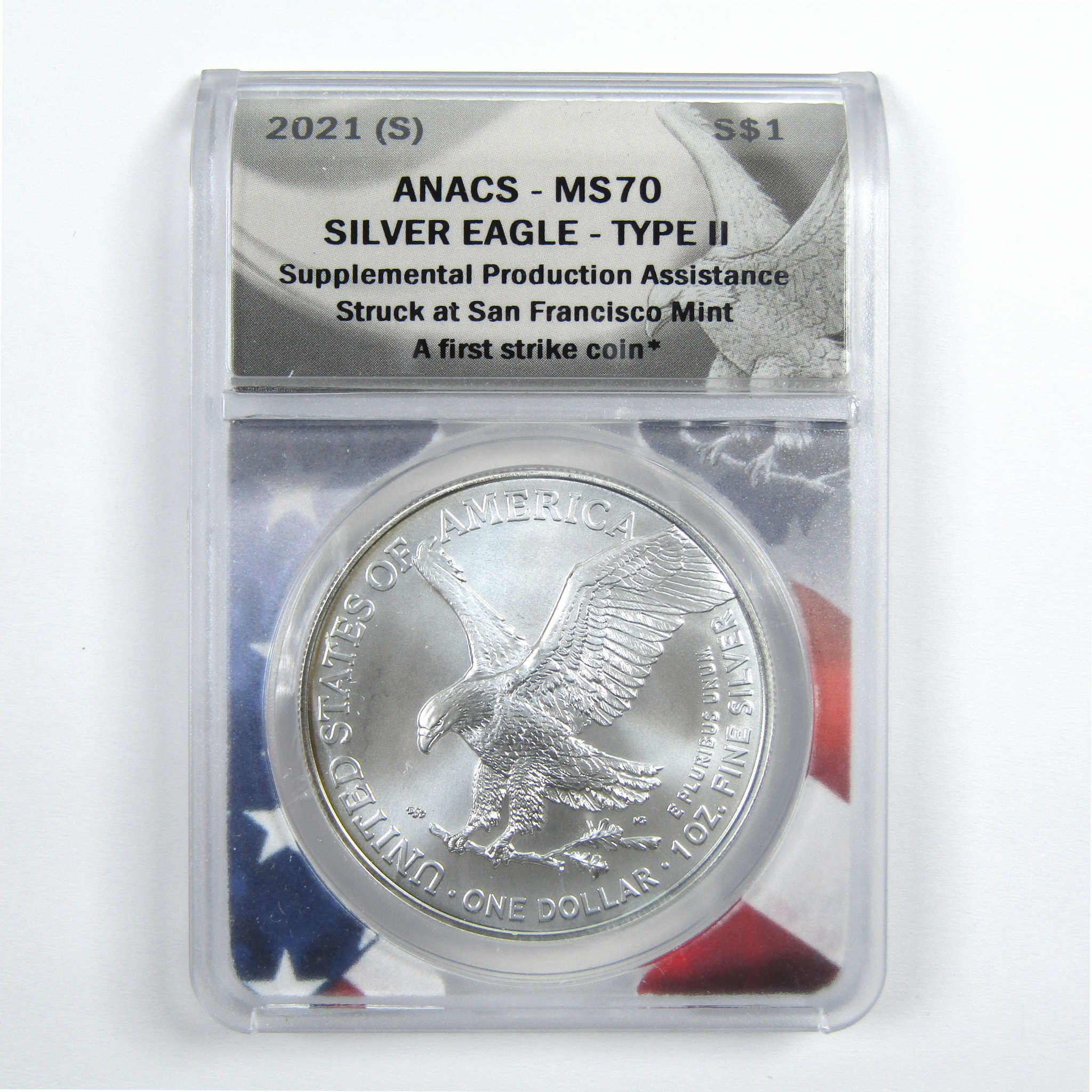 2021 (S) Type 2 American Silver Eagle MS 70 ANACS $1 SKU:CPC7830