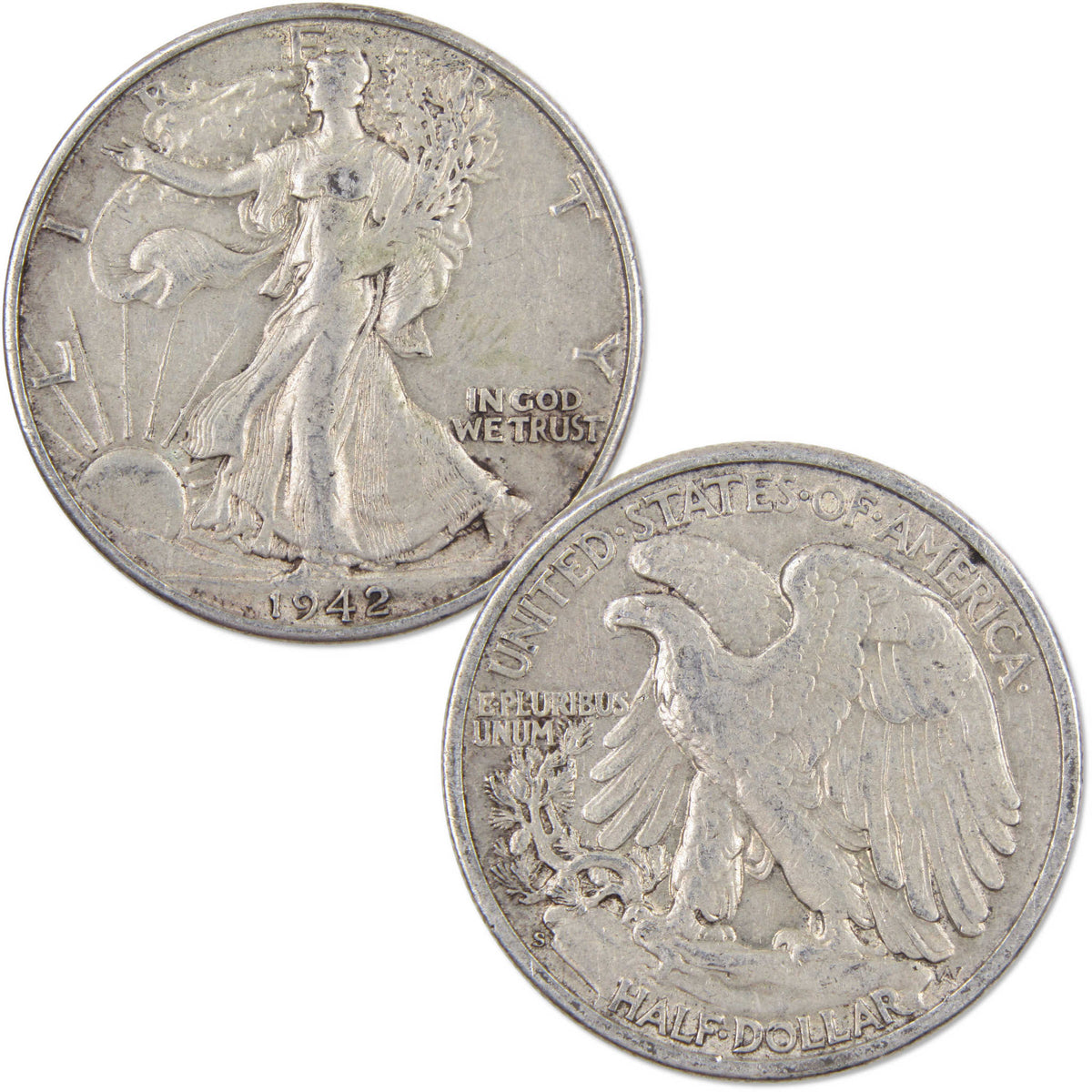 1941-1945 Liberty Walking Silver Half Dollar 5 Coin Set Circulated