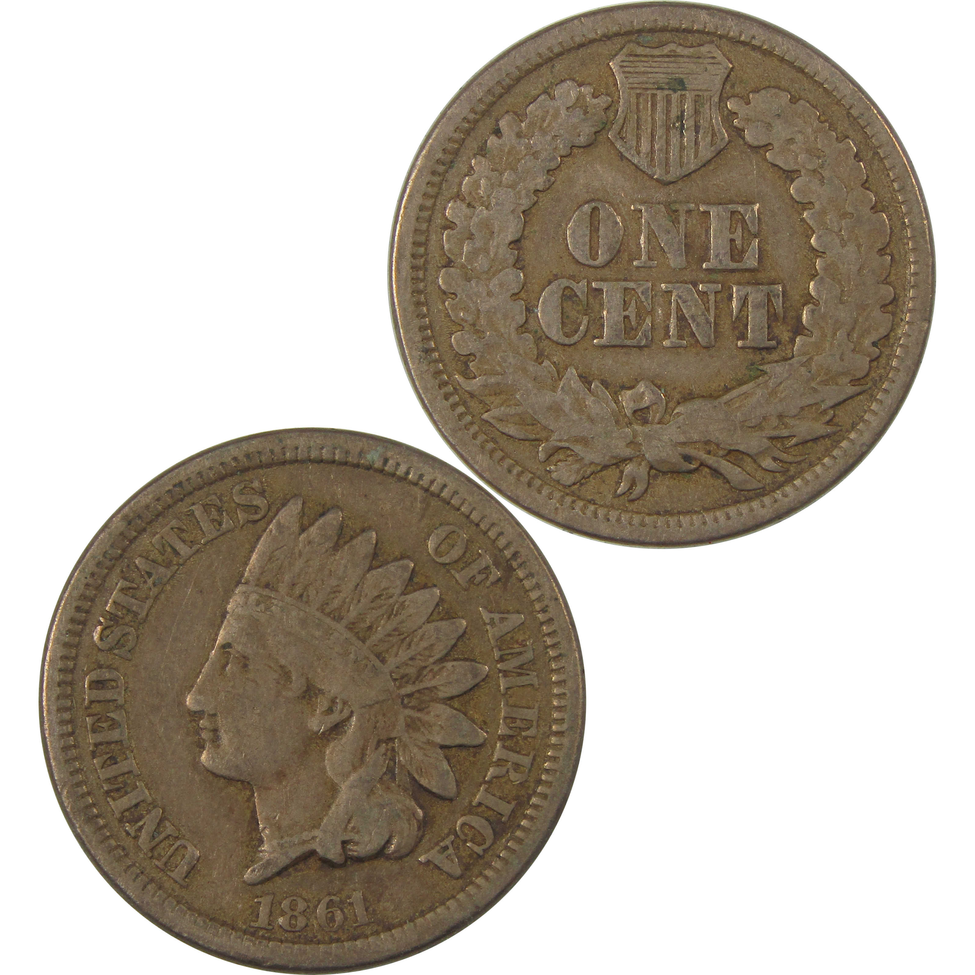 1861 Indian Head Cent VF Very Fine Penny 1c Coin SKU:I21203
