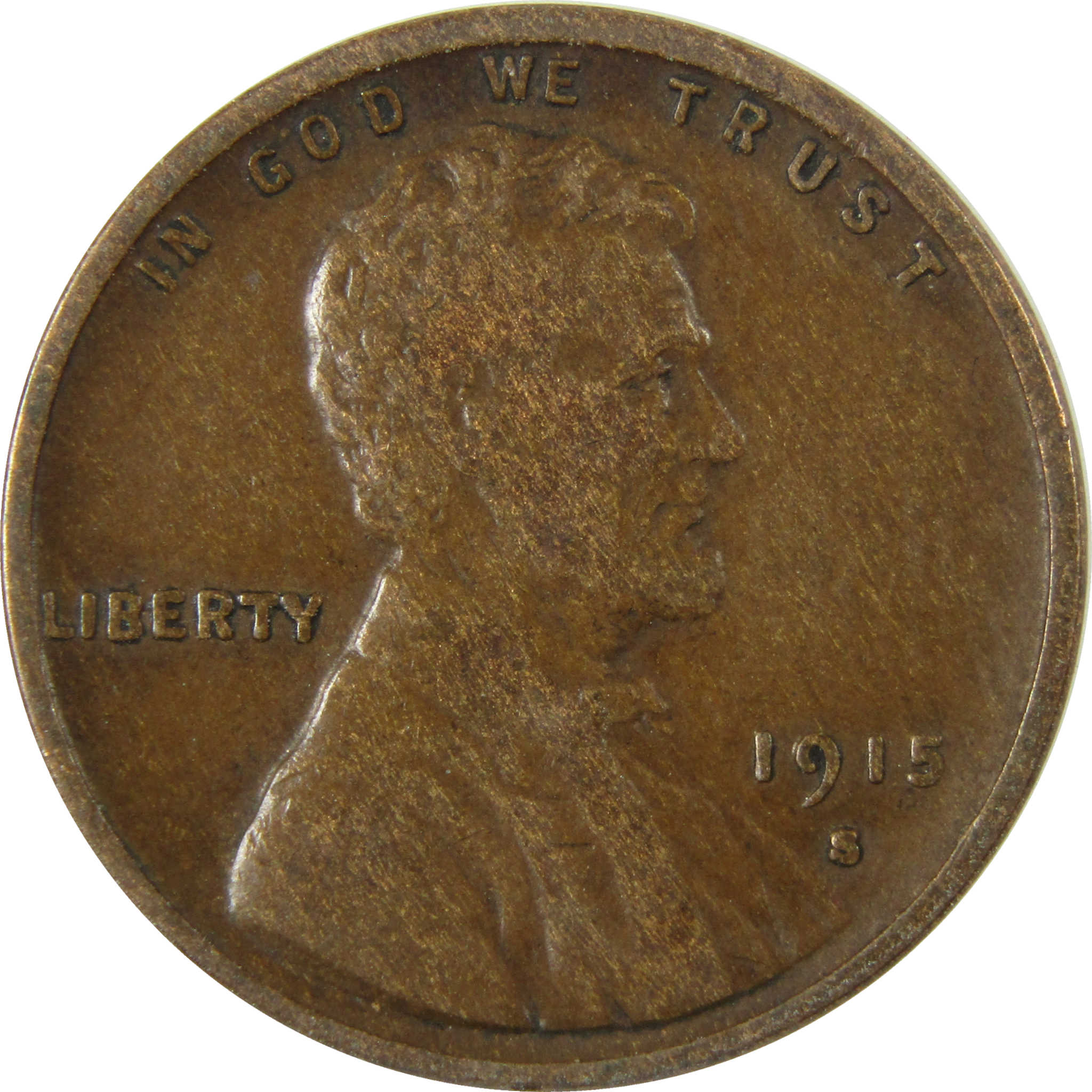 1915 S Lincoln Wheat Cent VF Very Fine Penny 1c Coin SKU:I28139
