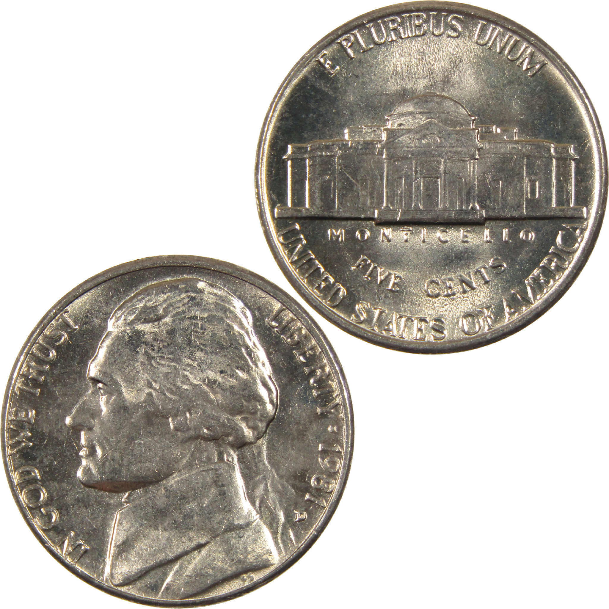 1981 D Jefferson Nickel Uncirculated 5c Coin