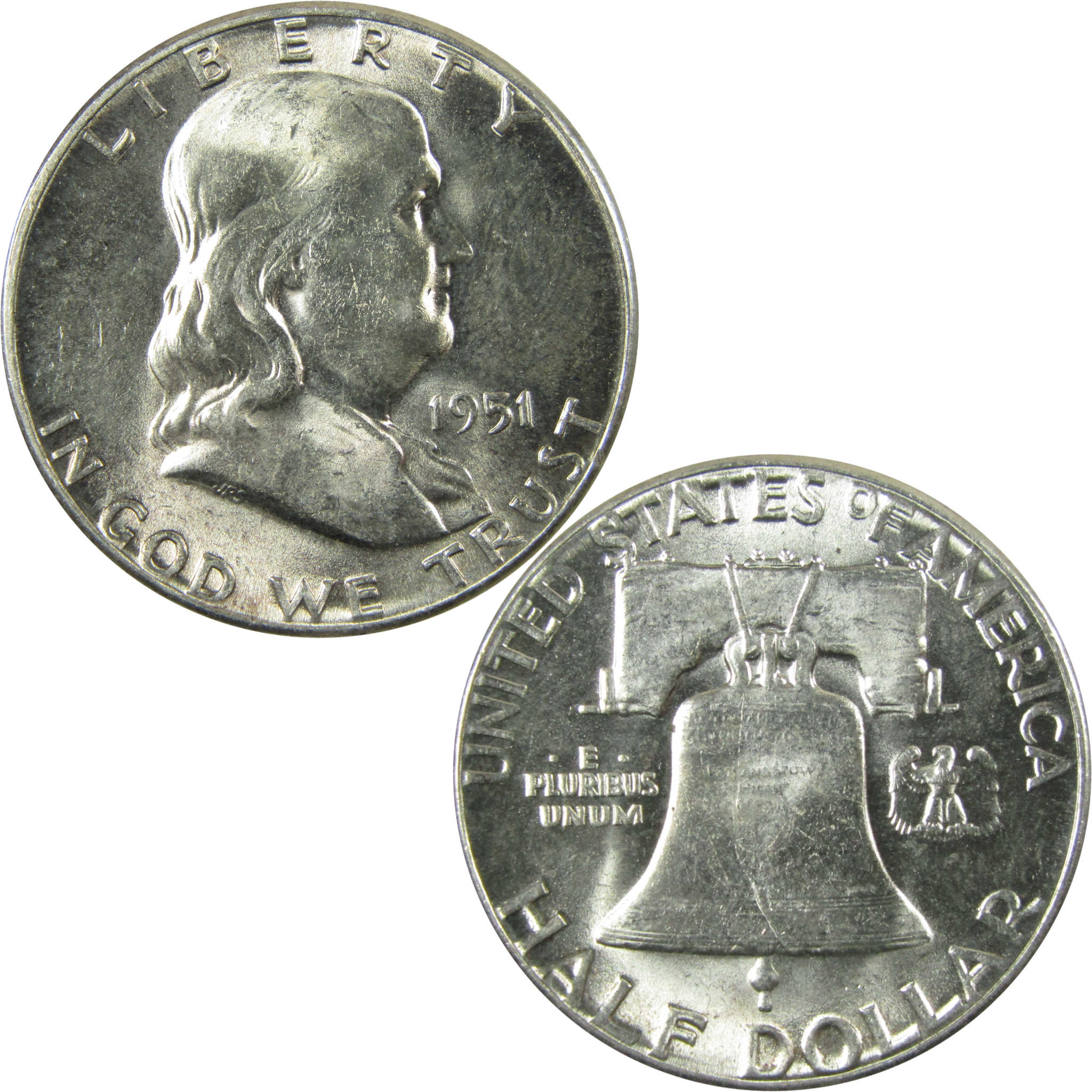 1951 Franklin Silver Half Dollar Uncirculated Mint State SKU:I28113