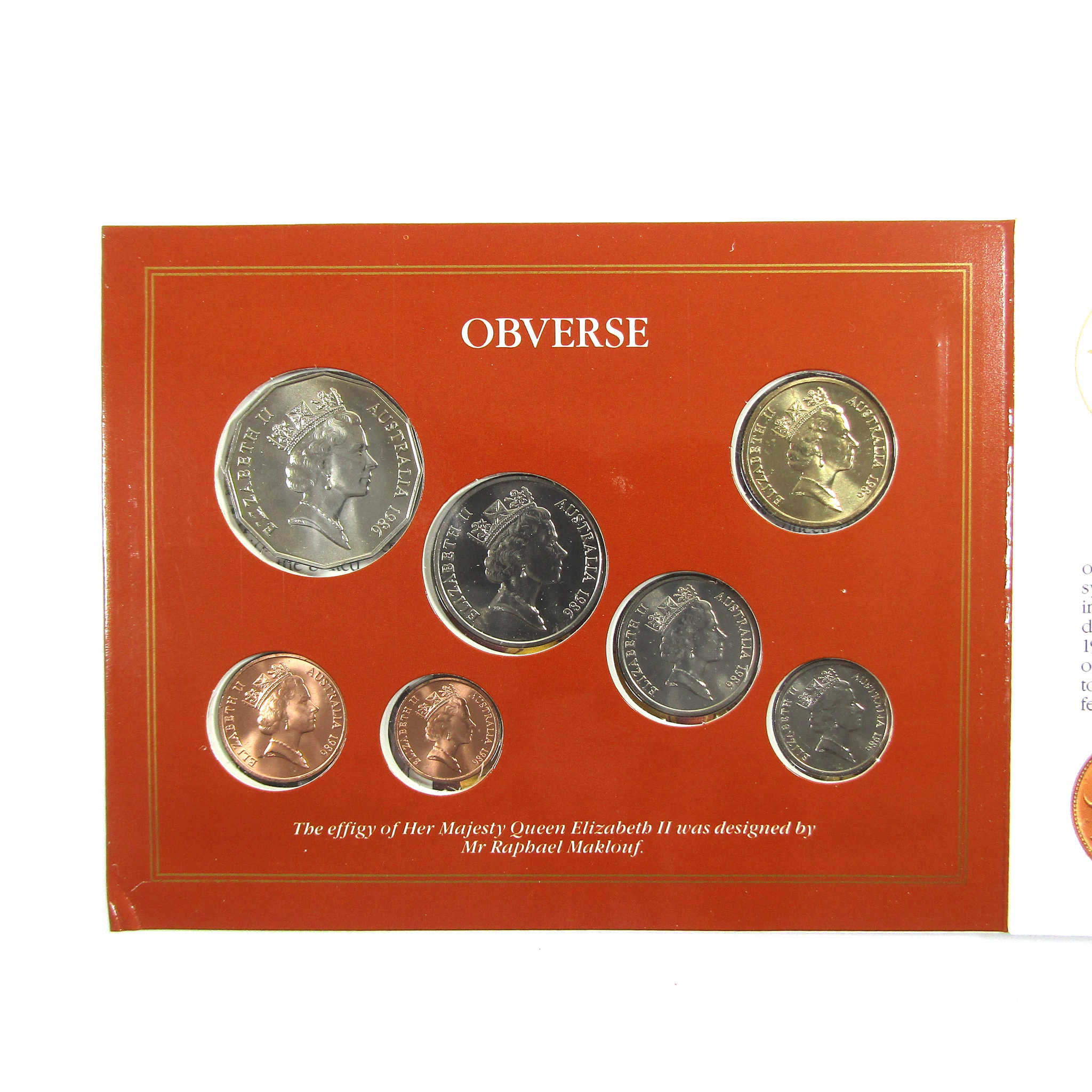 1986 Australian Year of Peace Uncirculated Coin Collection SKU:CPC6217