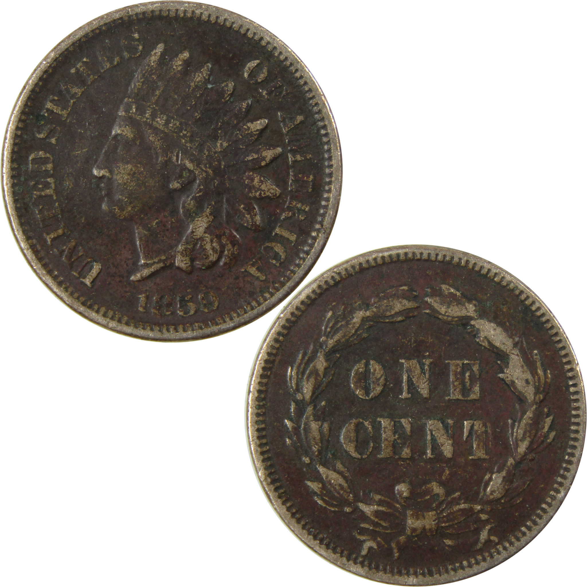 1859 Indian Head Cent VF Very Fine Details Penny 1c Coin SKU:CP1175