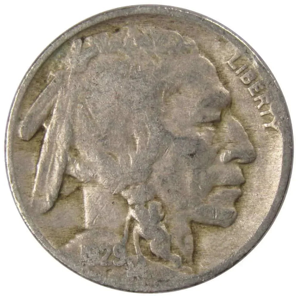 1929 Indian Head Buffalo Nickel VG Very Good 5c Coin Collectible