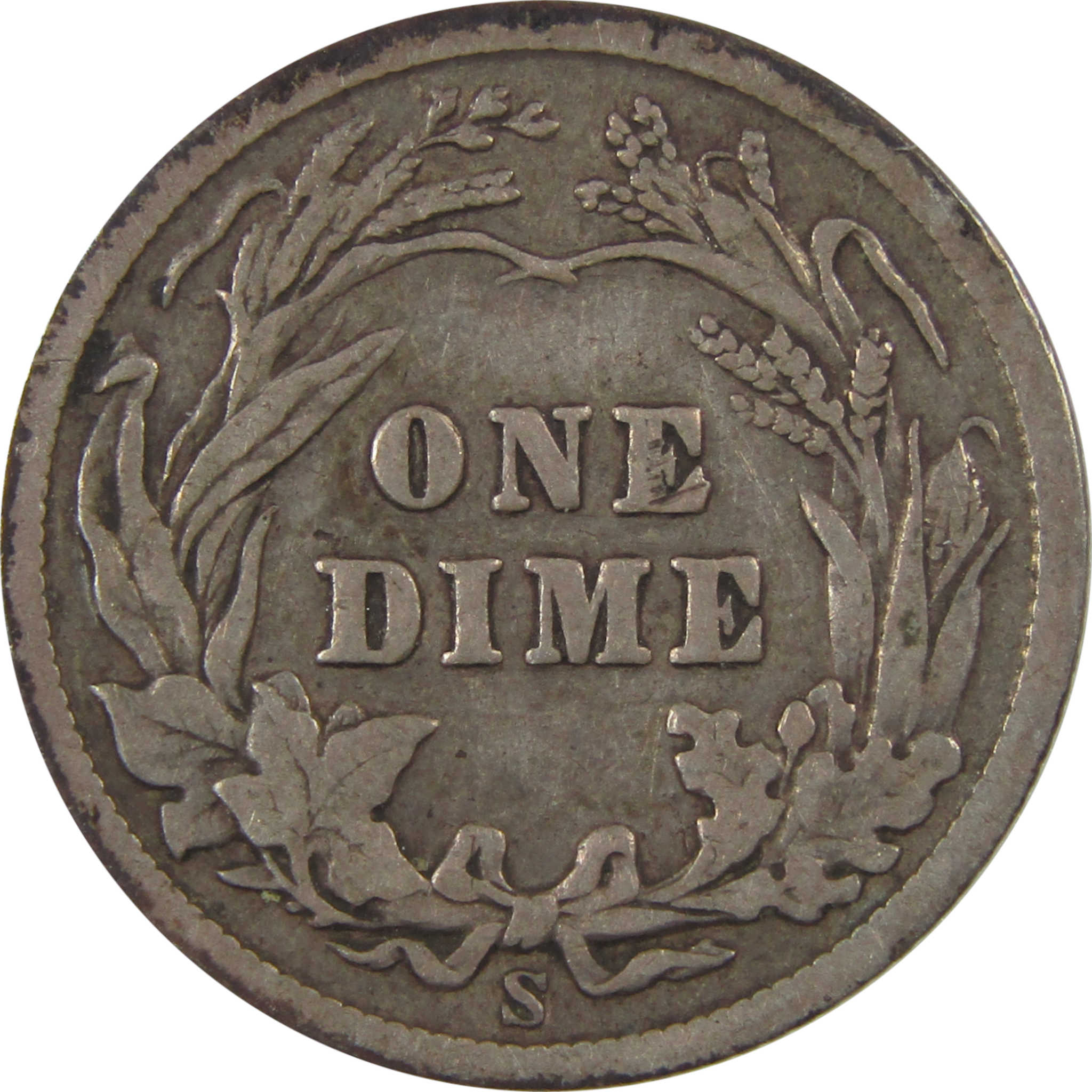 1907 S Barber Silver Dime F Fine 10c Coin Collectible SKU:I24490