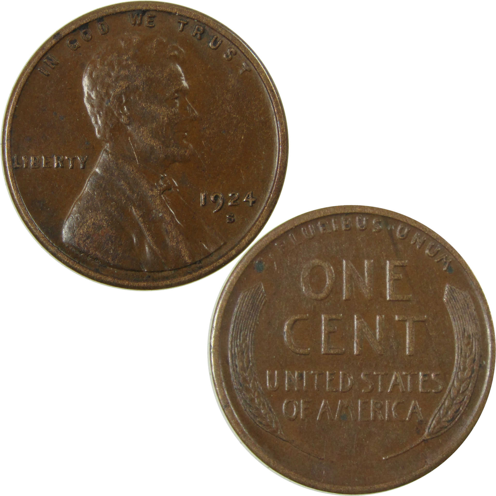 1924 S Lincoln Wheat Cent XF EF Extremely Fine 1c Coin SKU:I28122