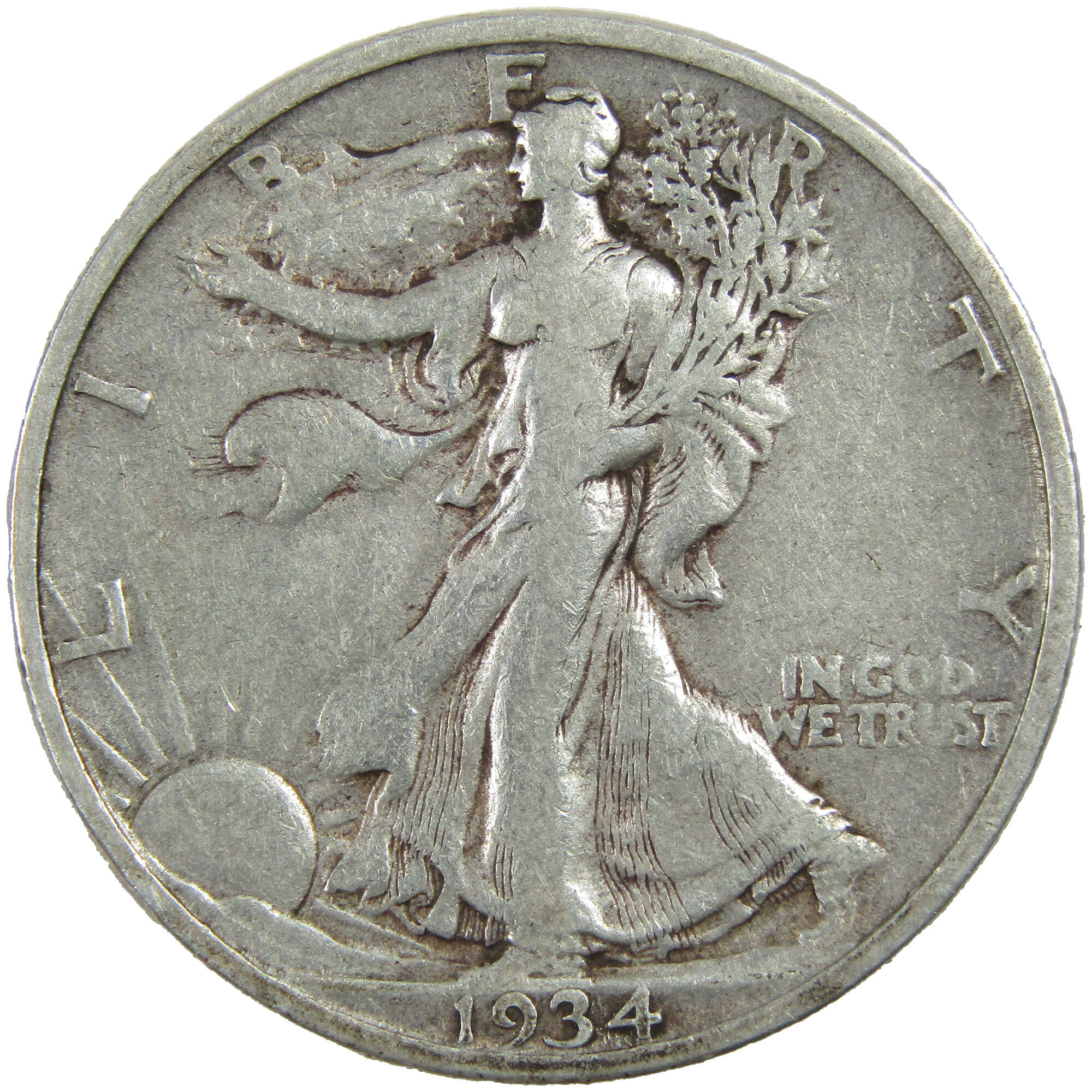 1934 S Liberty Walking Half Dollar VF Very Fine Silver 50c SKU:I12903