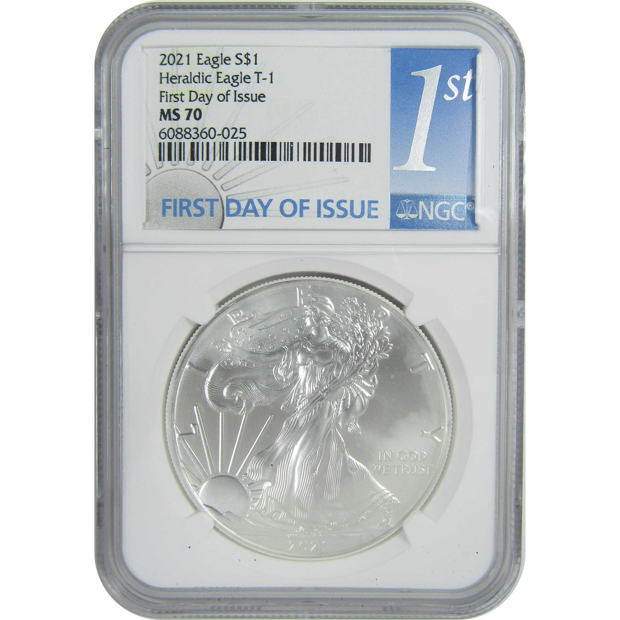 2021 Type 1 American Silver Eagle MS 70 NGC $1 First Day SKU:CPC9485