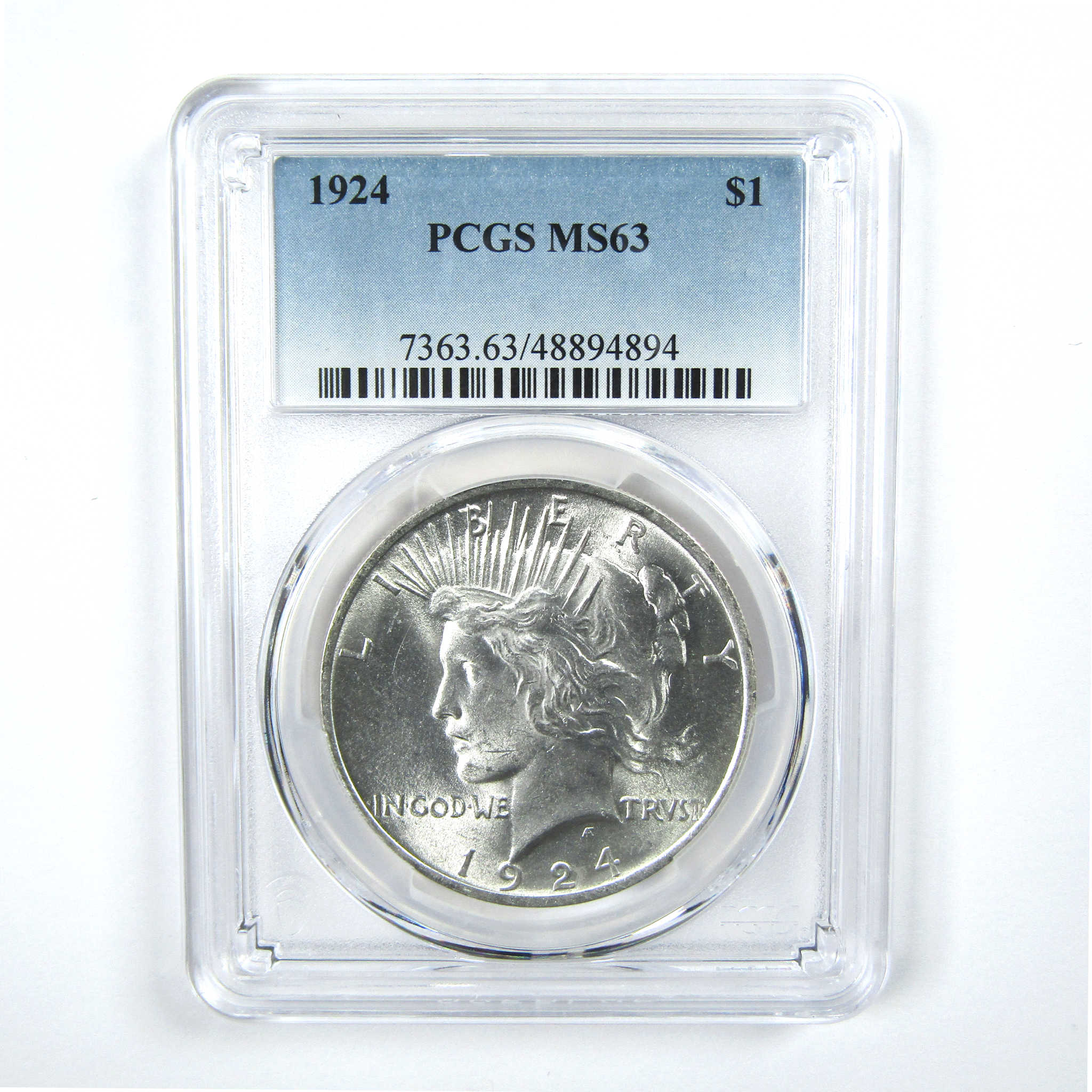 1924 Peace Dollar MS 63 PCGS Silver $1 Uncirculated Coin SKU:I13780