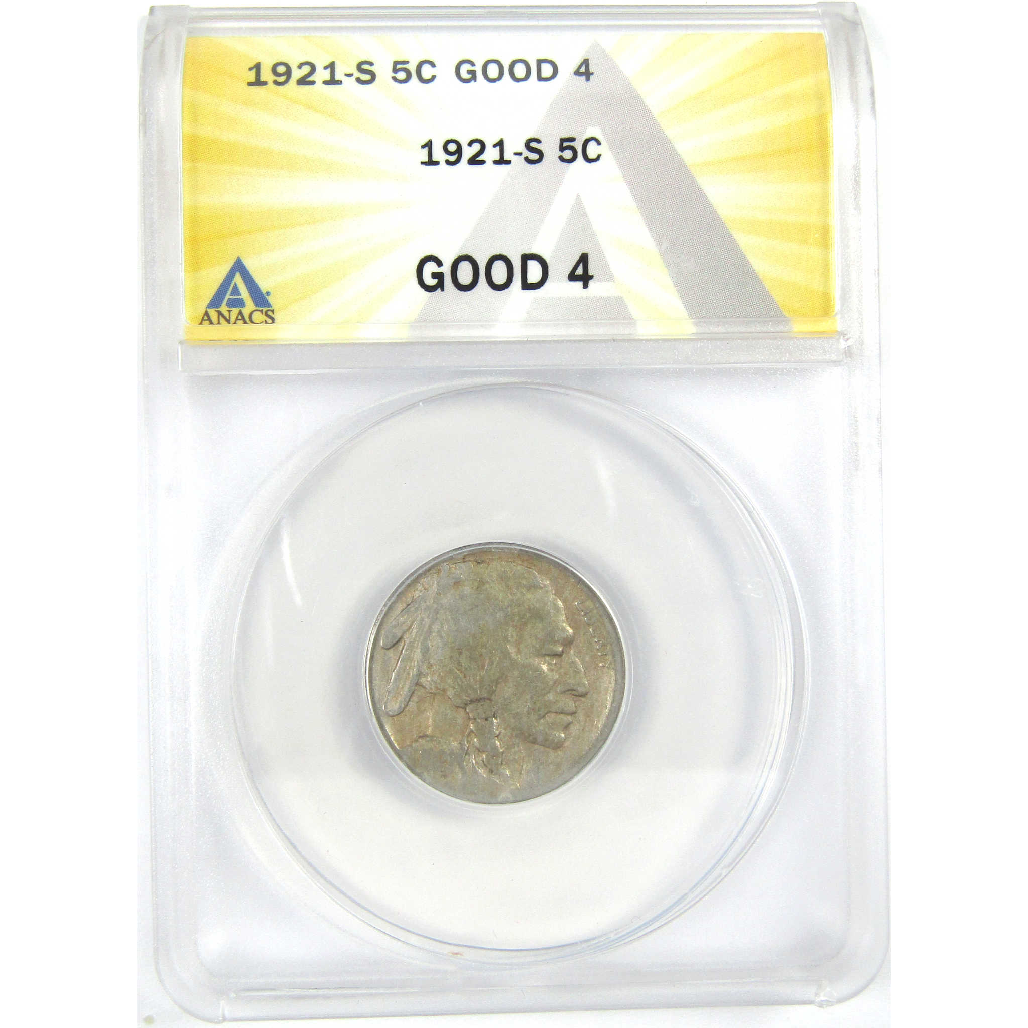 1921 S Indian Head Buffalo Nickel G 4 ANACS 5c Coin SKU:I16288