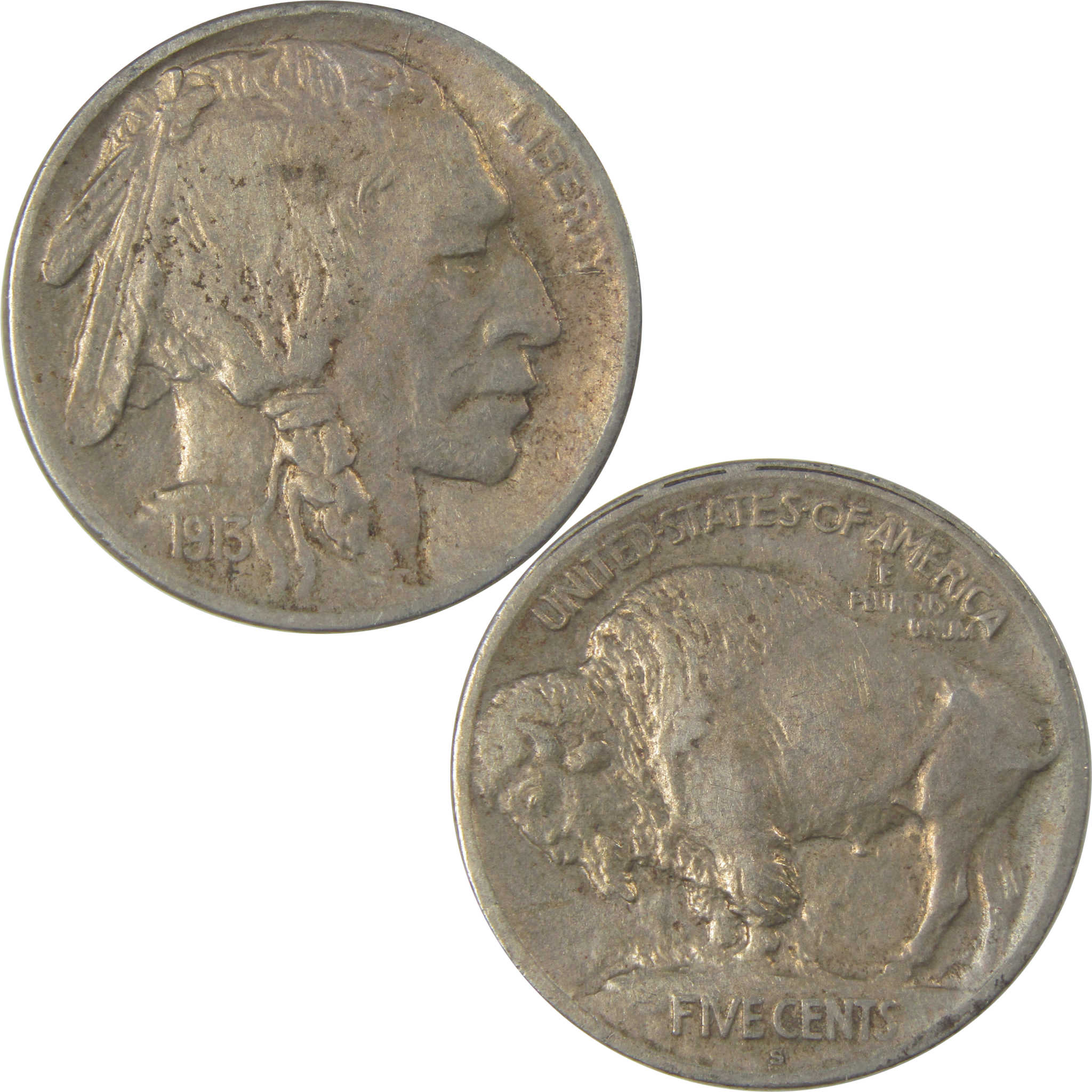 1913 S Type 1 Buffalo Nickel XF EF Extremely Fine SKU:I22844