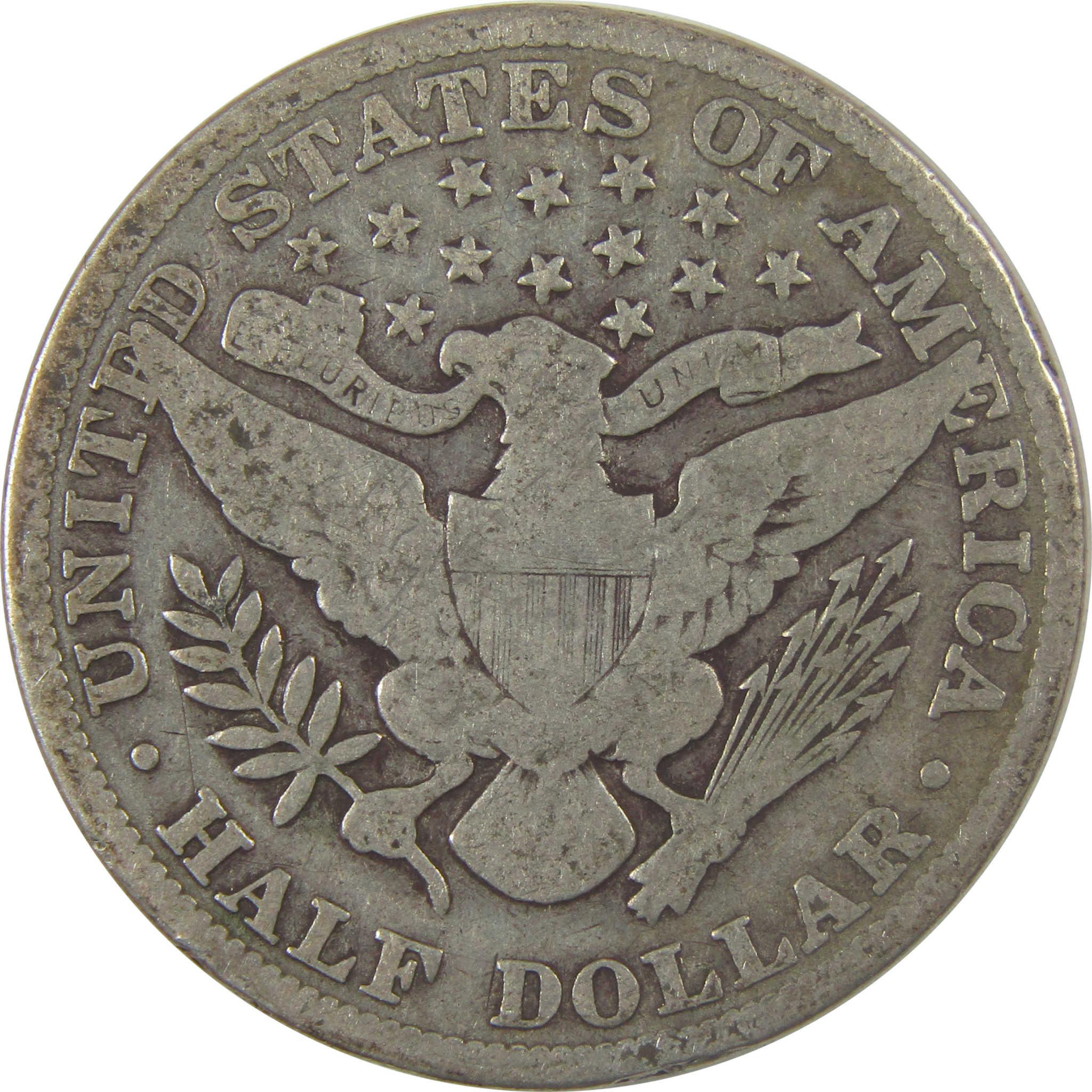 1913 Barber Silver Half Dollar VG Very Good 50c Coin SKU:I25229