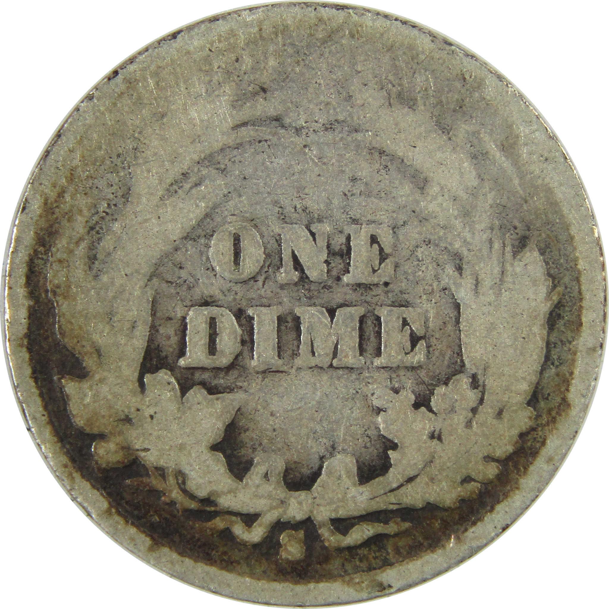 1898 S Barber Silver Dime AG About Good 10c Coin Collectible SKU:CP708