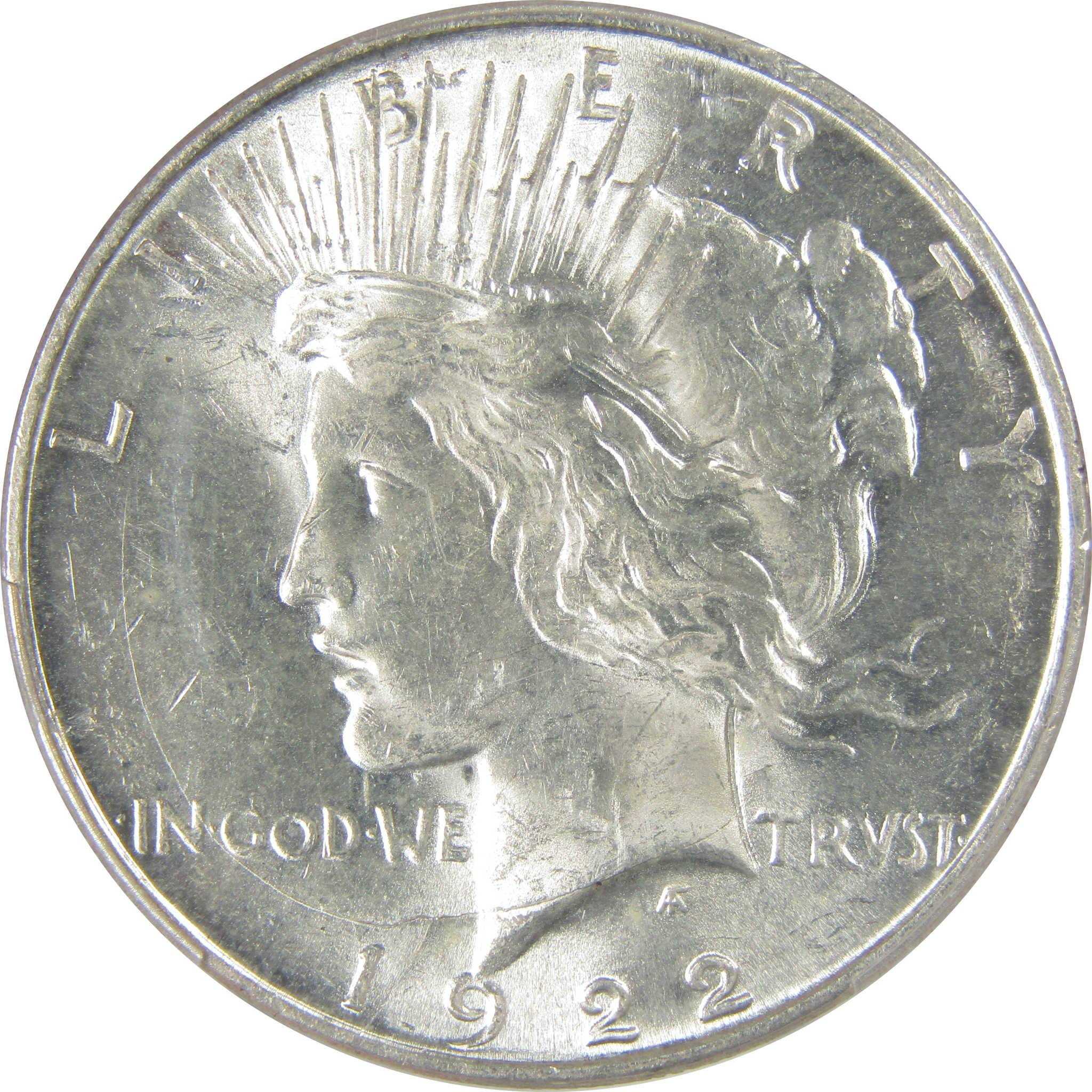 1922 D Peace Dollar MS 62 PCGS Silver Uncirculated $1 Coin SKU:I23321